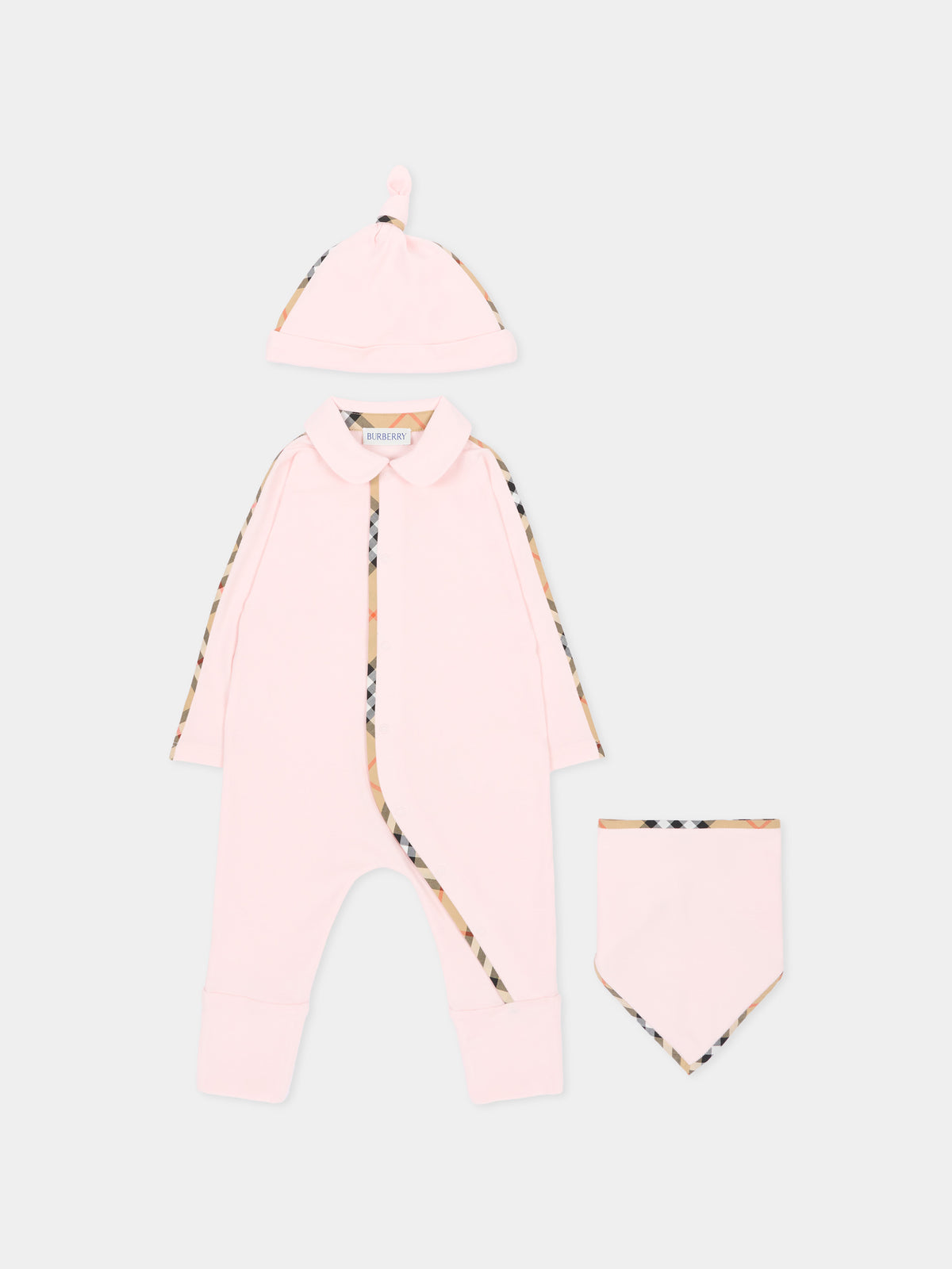 Ensemble en rose pour Bébé Fille avec motif à carreaux vintage