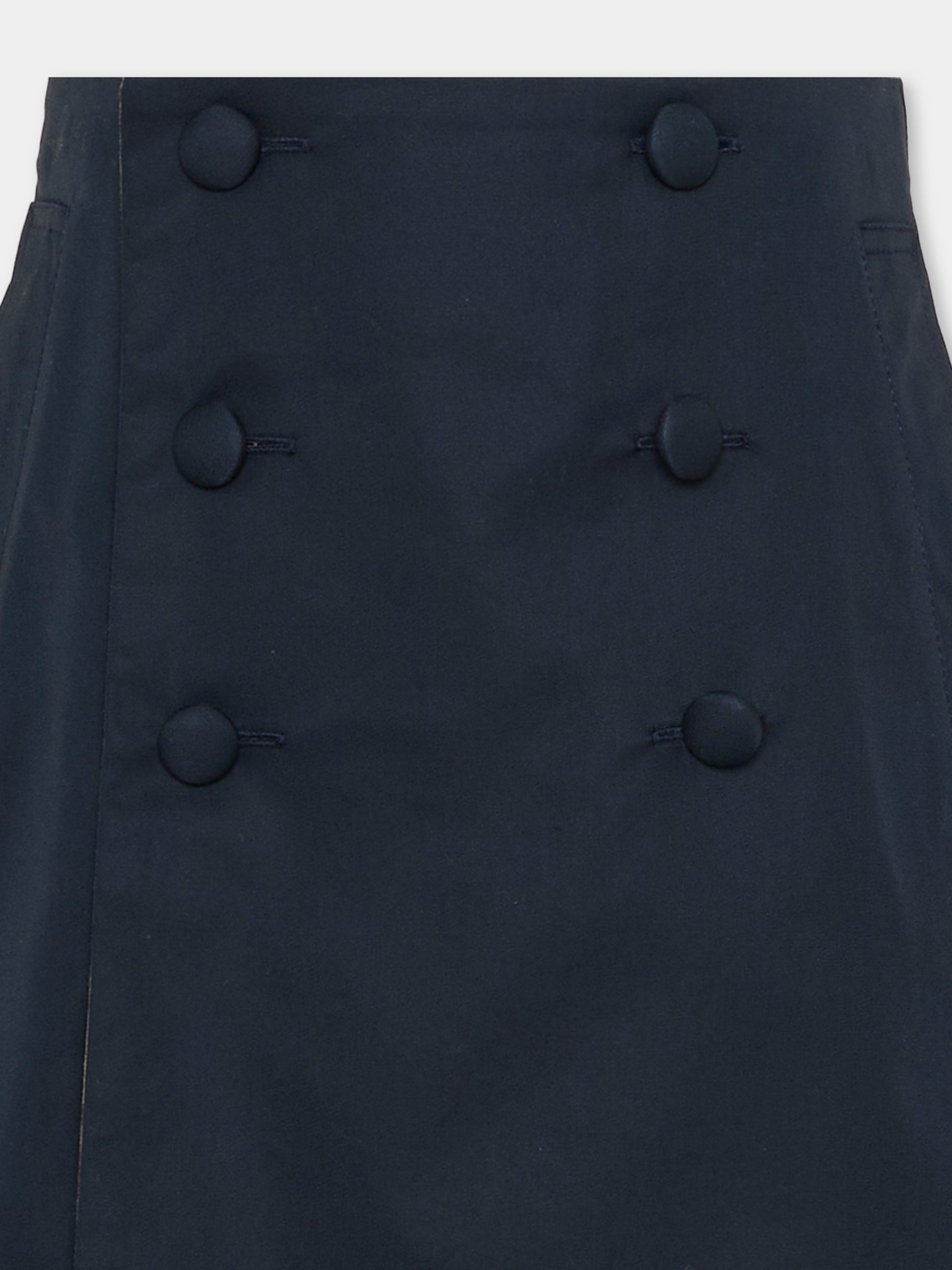 Gonna blu per bambina con bottoni,Burberry Kids,8117161 A1662