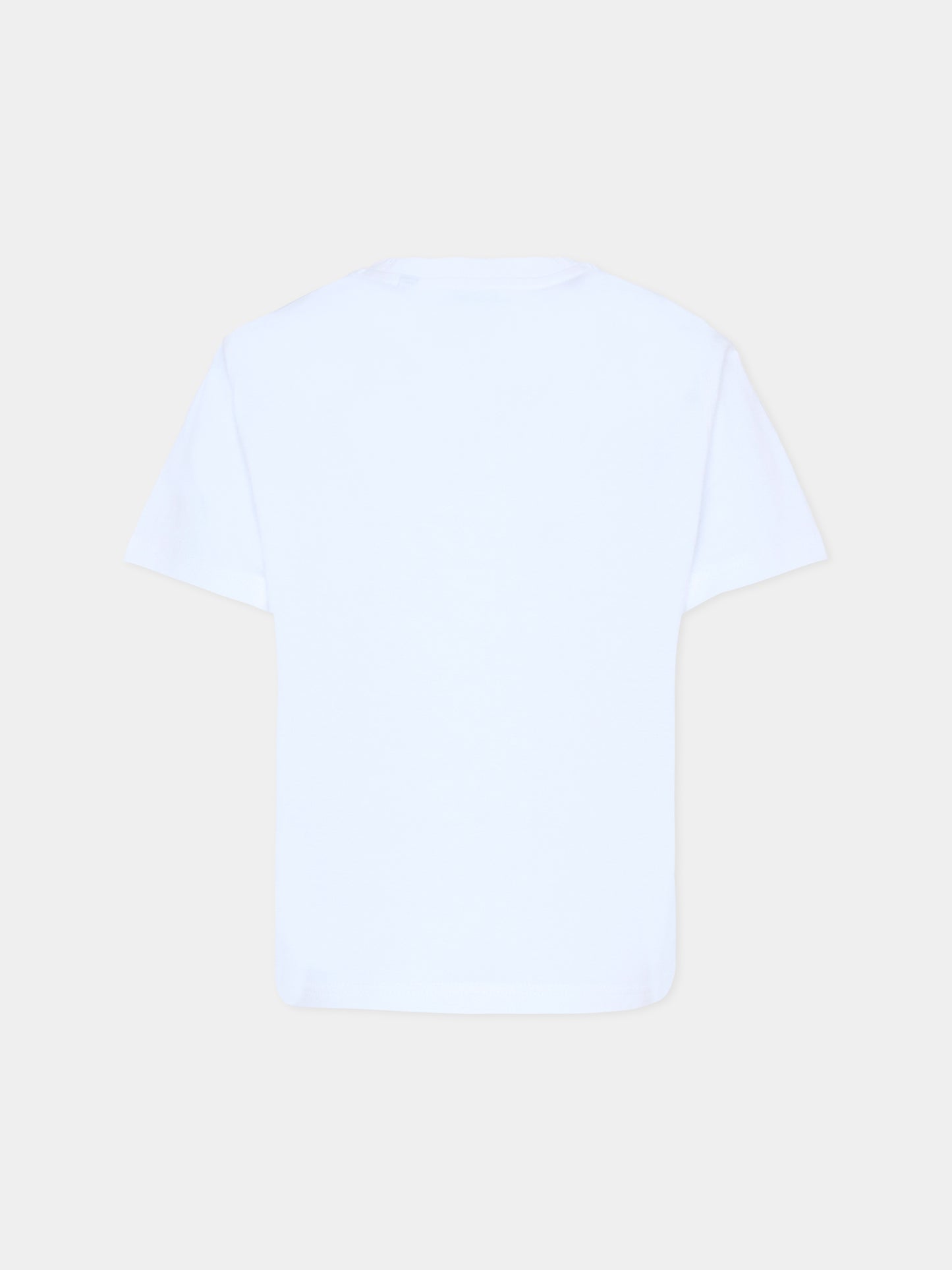 T-shirt bianca per bambini con cavaliere equestre multicolor,Burberry Kids,8117583 A1464