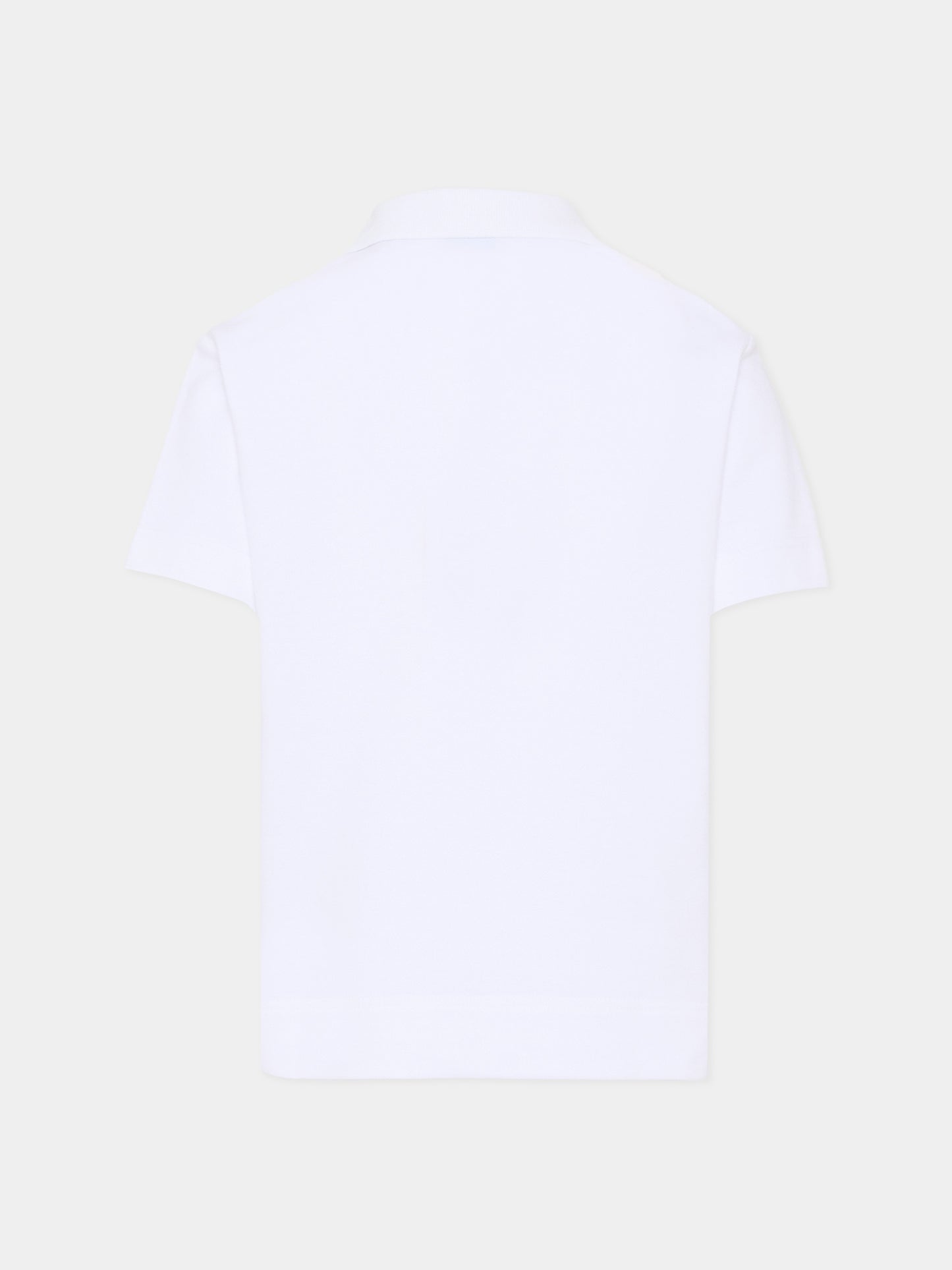 Polo bianca per bambini con cavaliere equestre,Burberry Kids,8117368 A1464