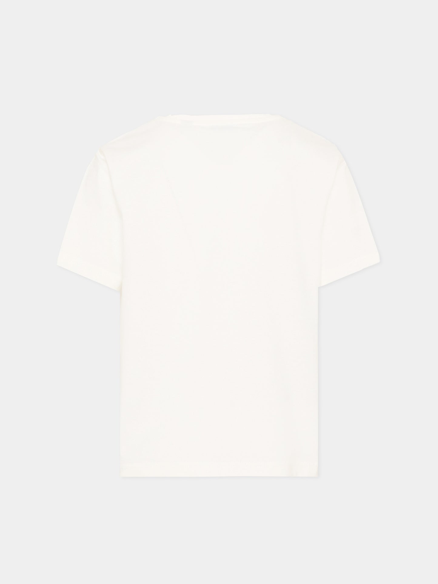 T-Shirt bianca per bambina con cavaliere equestre,Burberry Kids,8117585 A2014