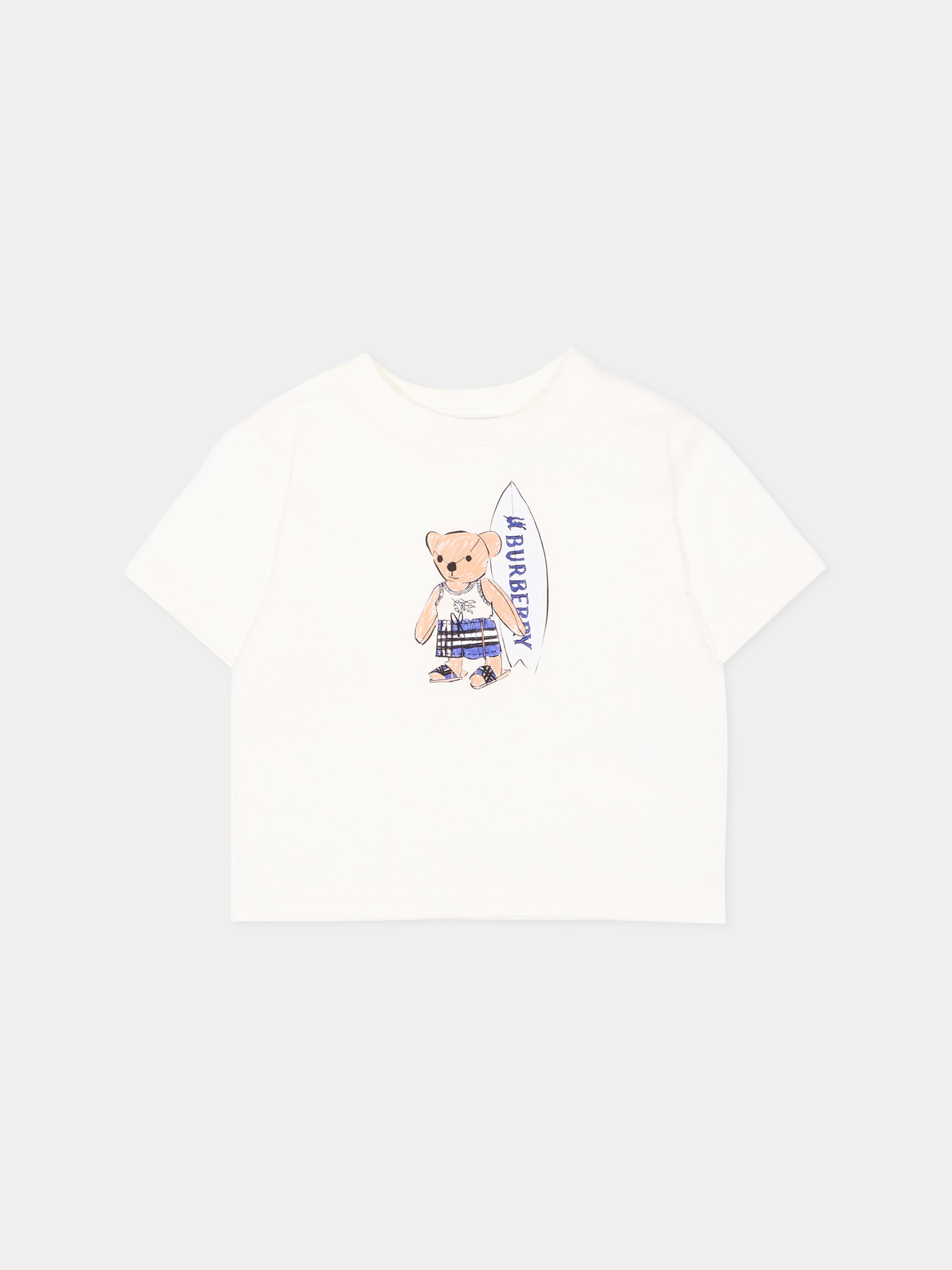 T-Shirt avorio  Thomas  per neonata,Burberry Kids,8121289 A2014