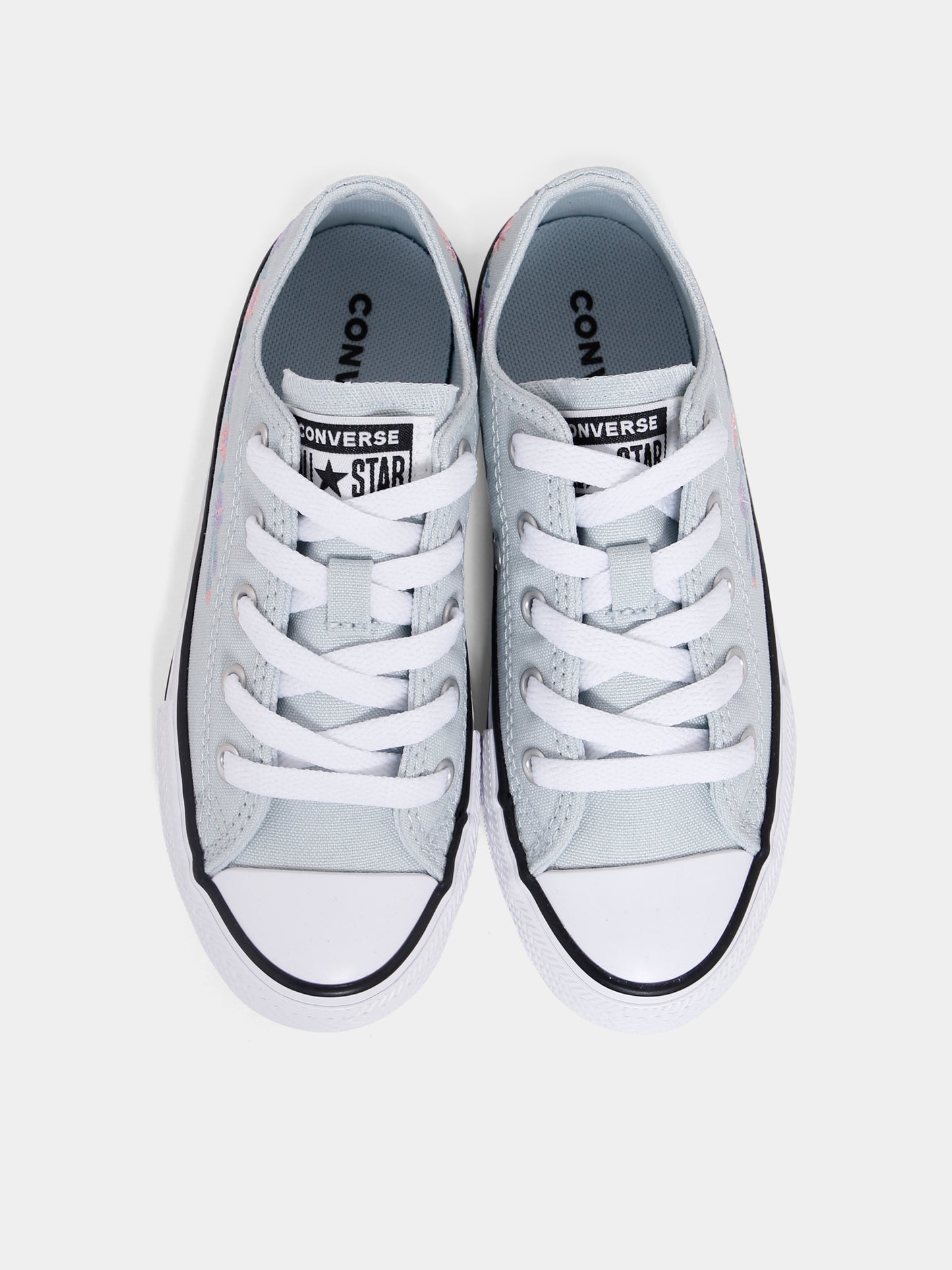 Sneakers Chuck Taylor All Star verdi per bambina con fiori ricamati,Converse,A11776C