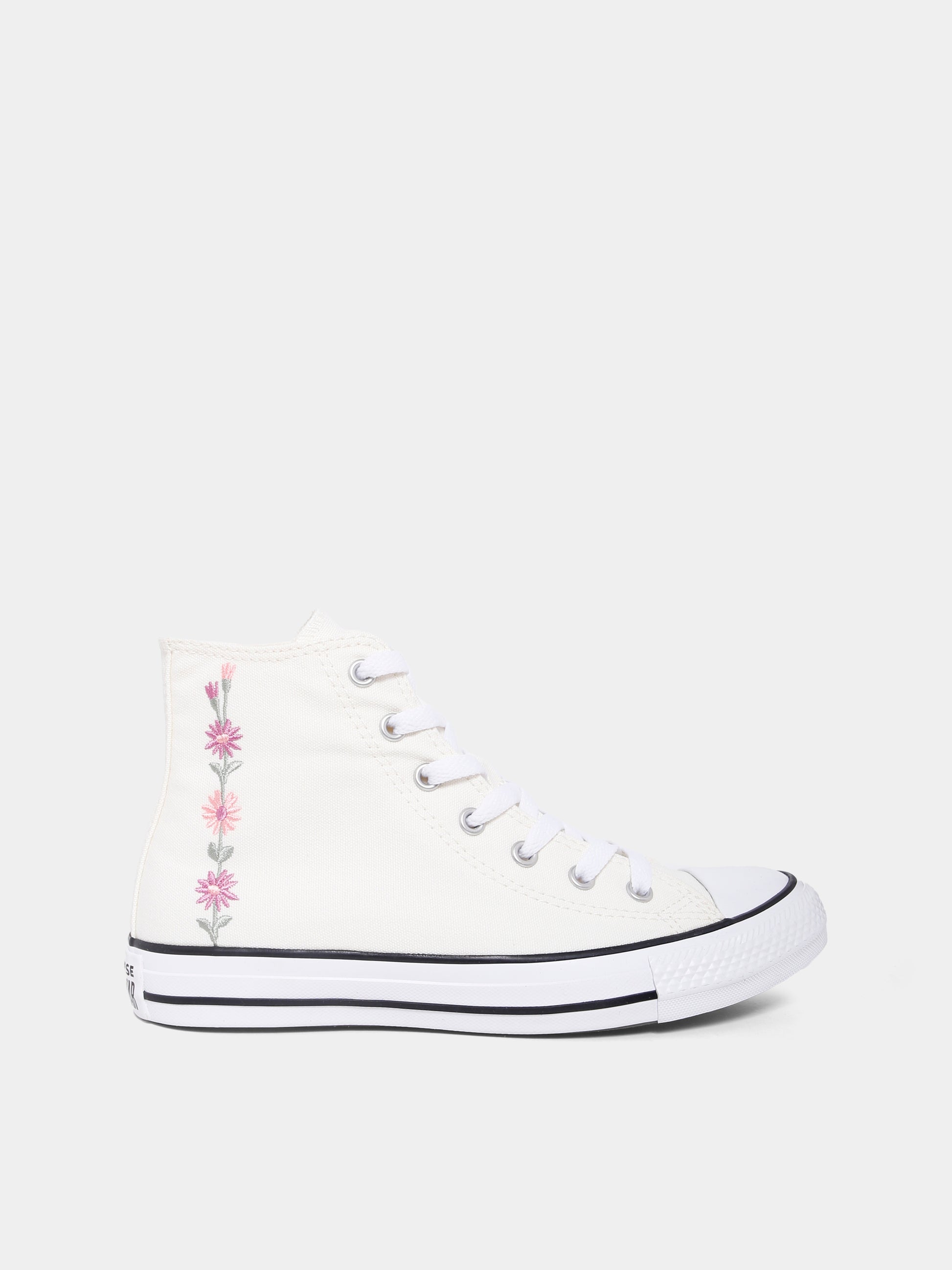 Sneakers Chuck Taylor All Star avorio per bambina con fiori ricamati,Converse,A11774C