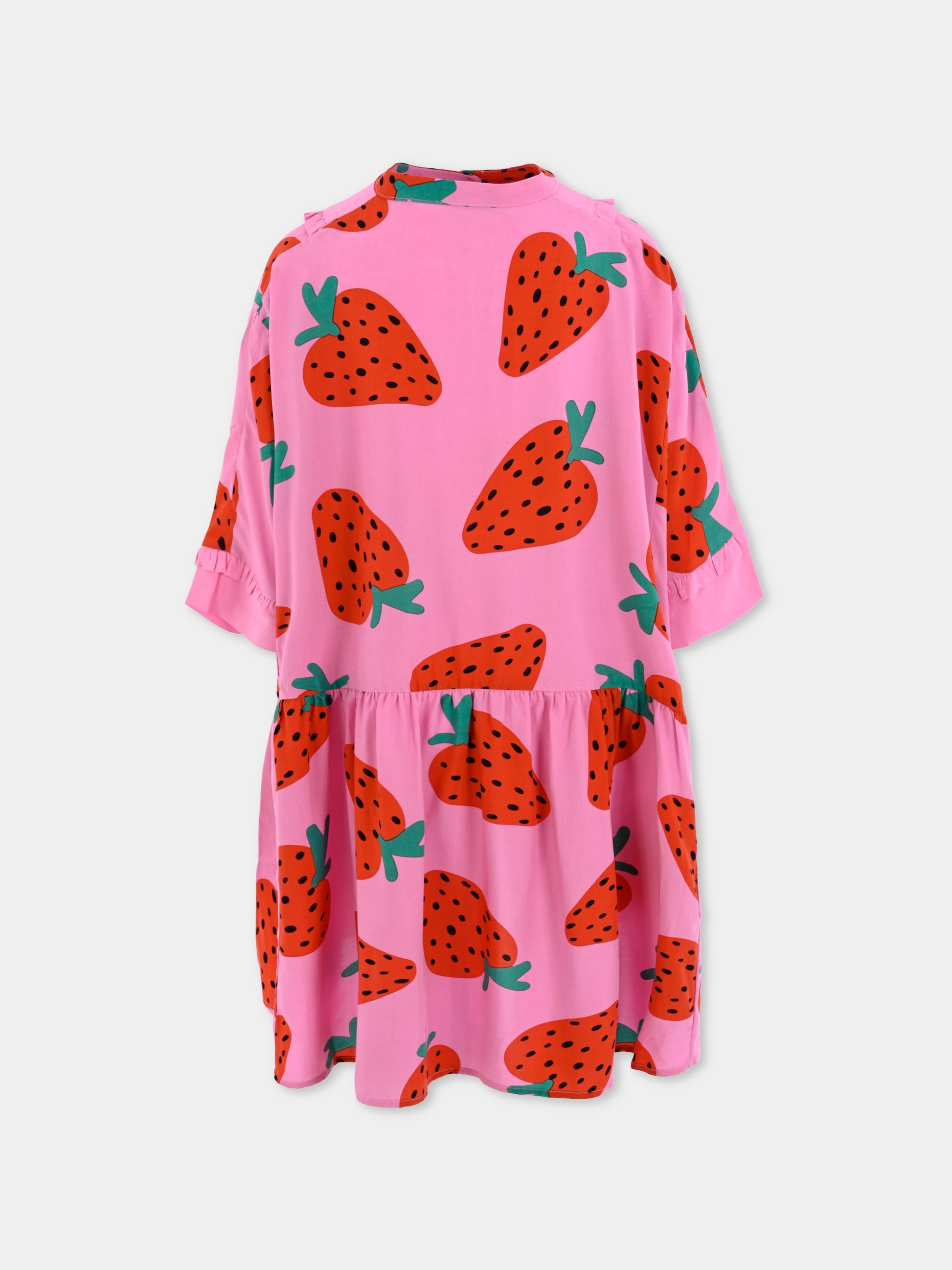 Vestito rosa per bambina con fragole,Stella Mccartney Kids,TW1B31 Z2541 552MC