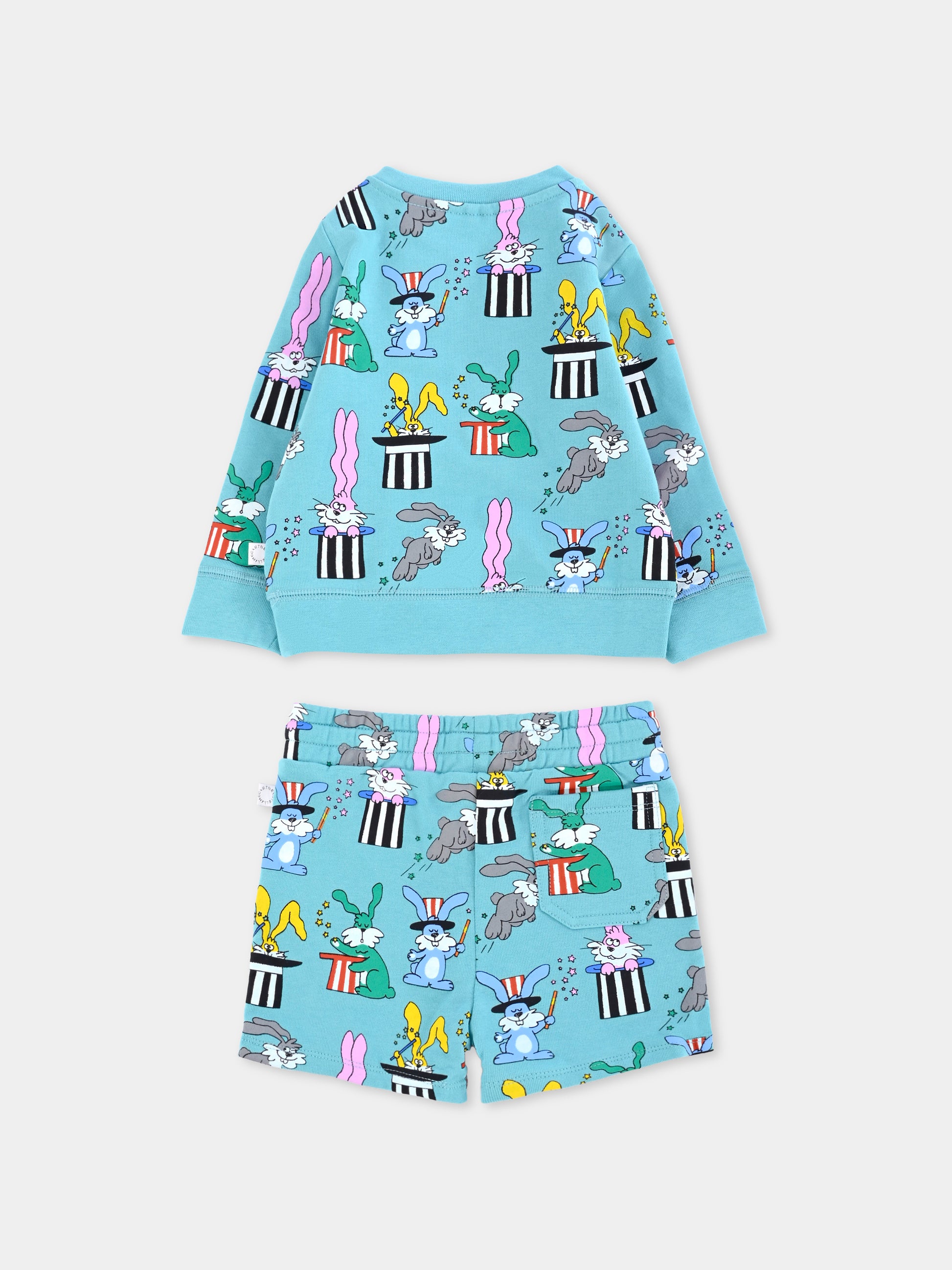 Completo celeste per neonato con coniglio,Stella Mccartney Kids,TW3510 Z2738 60IMC