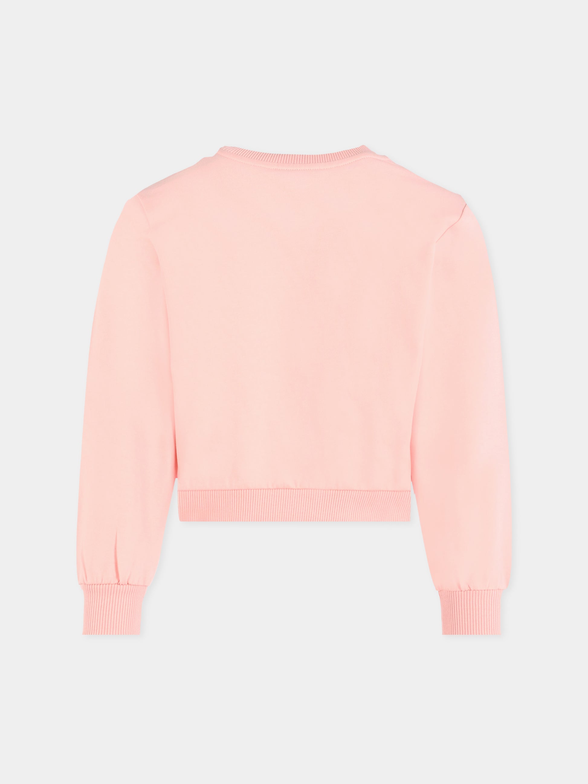 Felpa rosa per bambina con Teddy Bear e cuore,Moschino Kids,HDF066 LDA00 50209