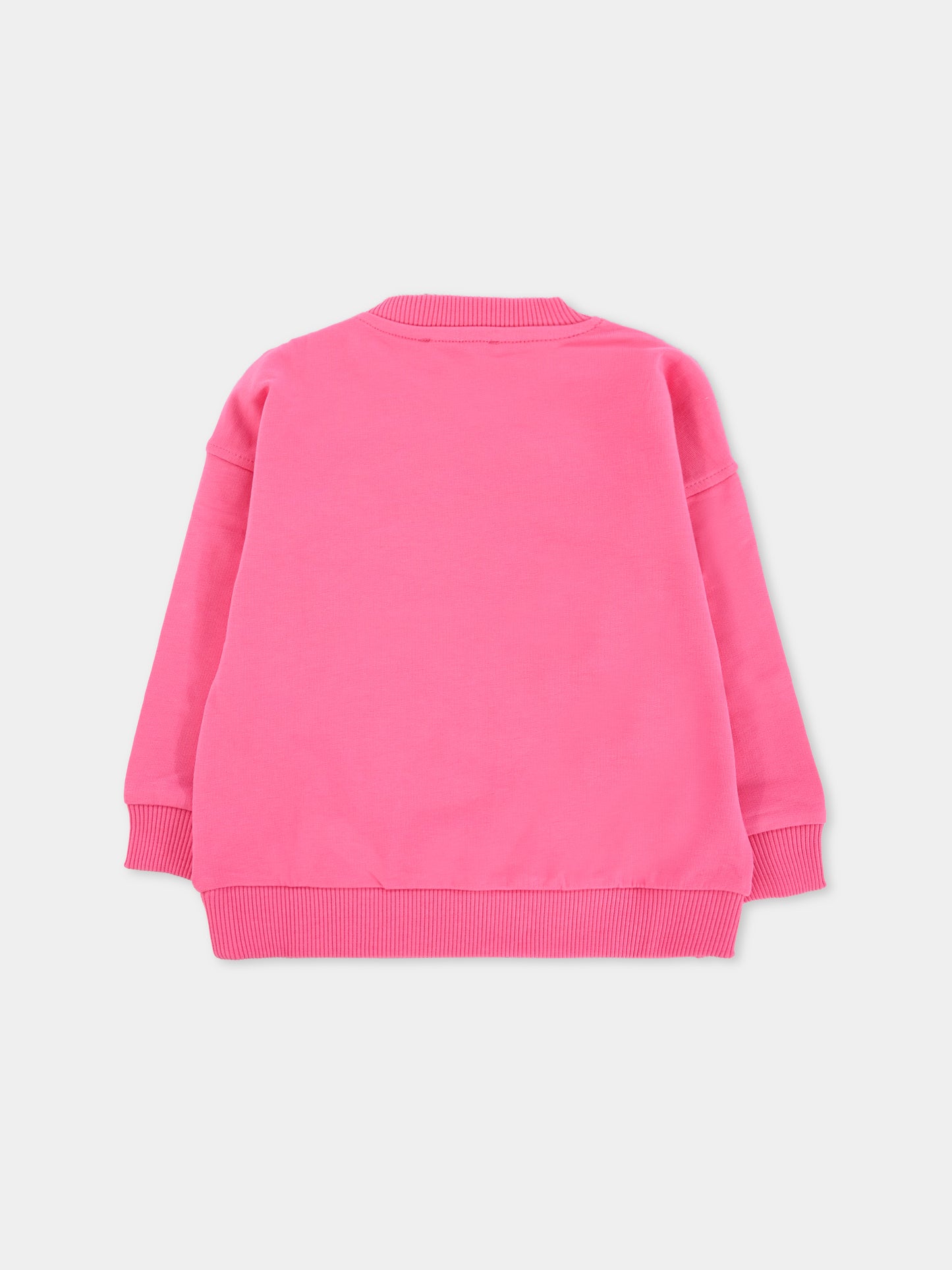 Felpa fucsia per neonata con Teddy Bear e cuore,Moschino Kids,MDF02X LDA00 50533