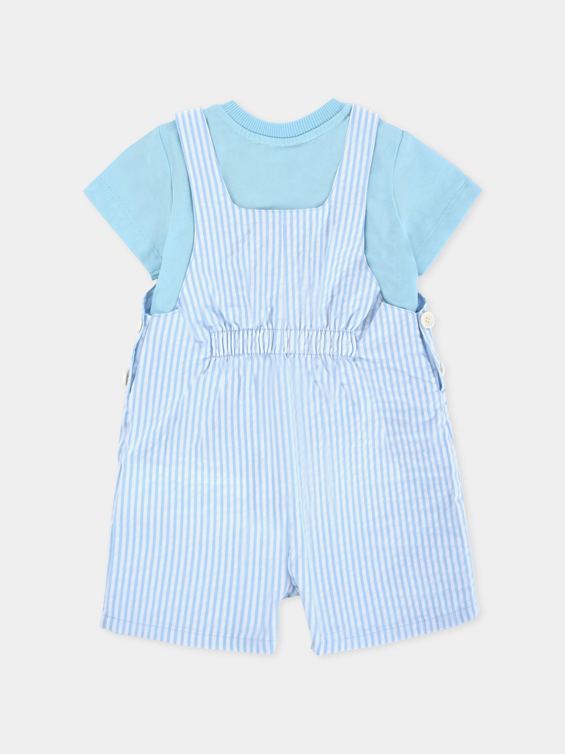 Salopette celeste per neonato con Teddy Bear,Moschino Kids,MUG01I LYE01 84325