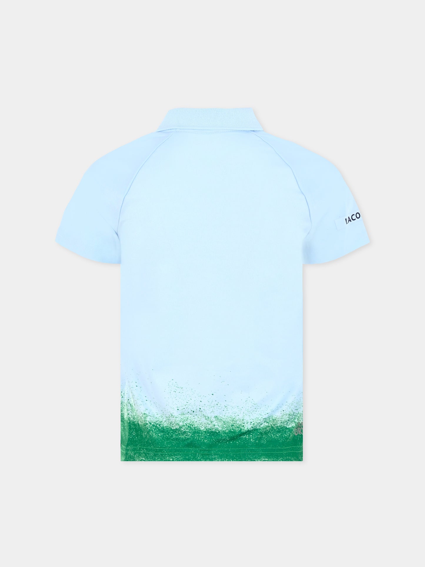 Polo celeste per bambino con coccodrillo,Lacoste,DJ8492 JI6