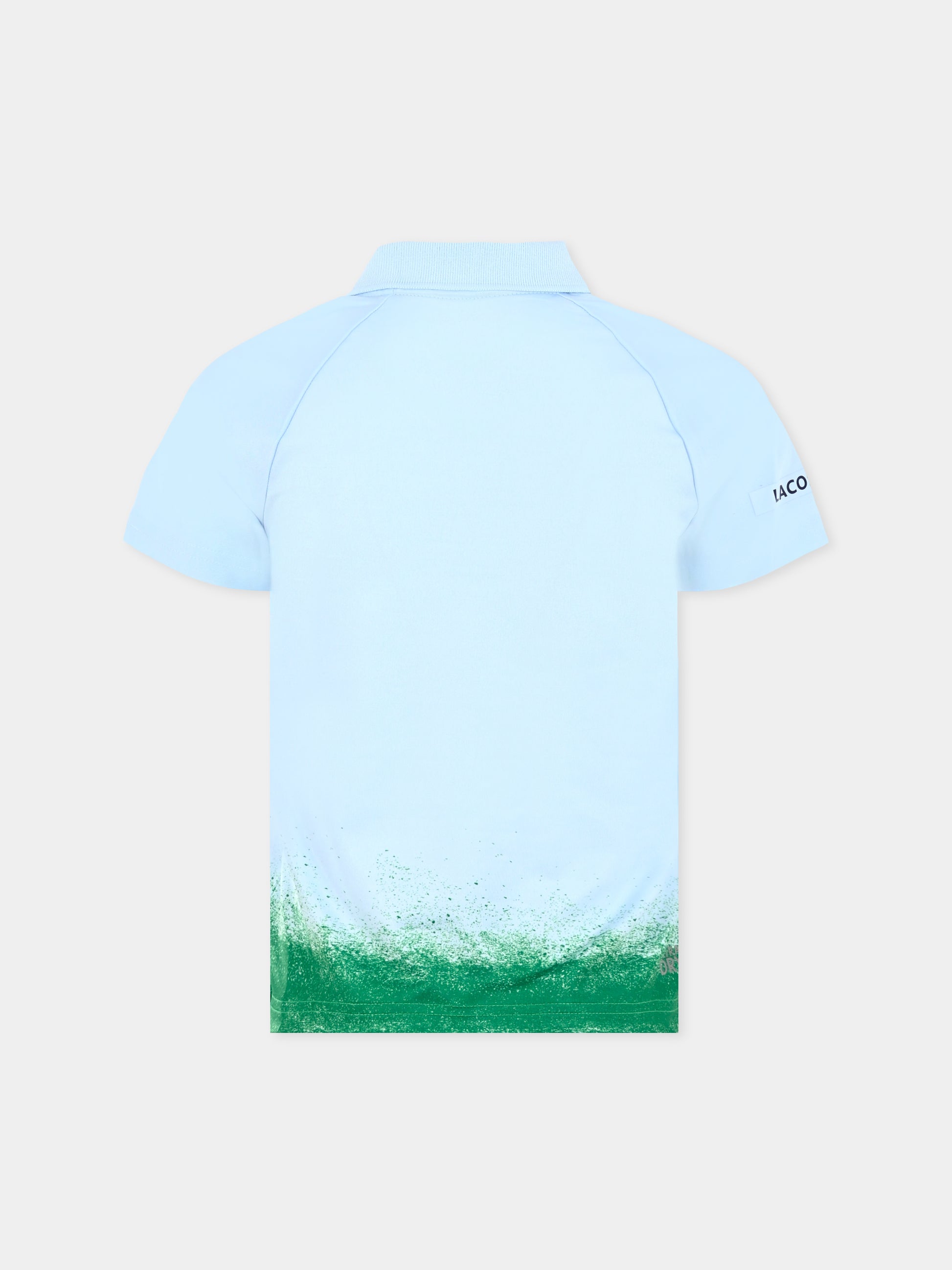 Polo celeste per bambino con coccodrillo,Lacoste,DJ8492 JI6