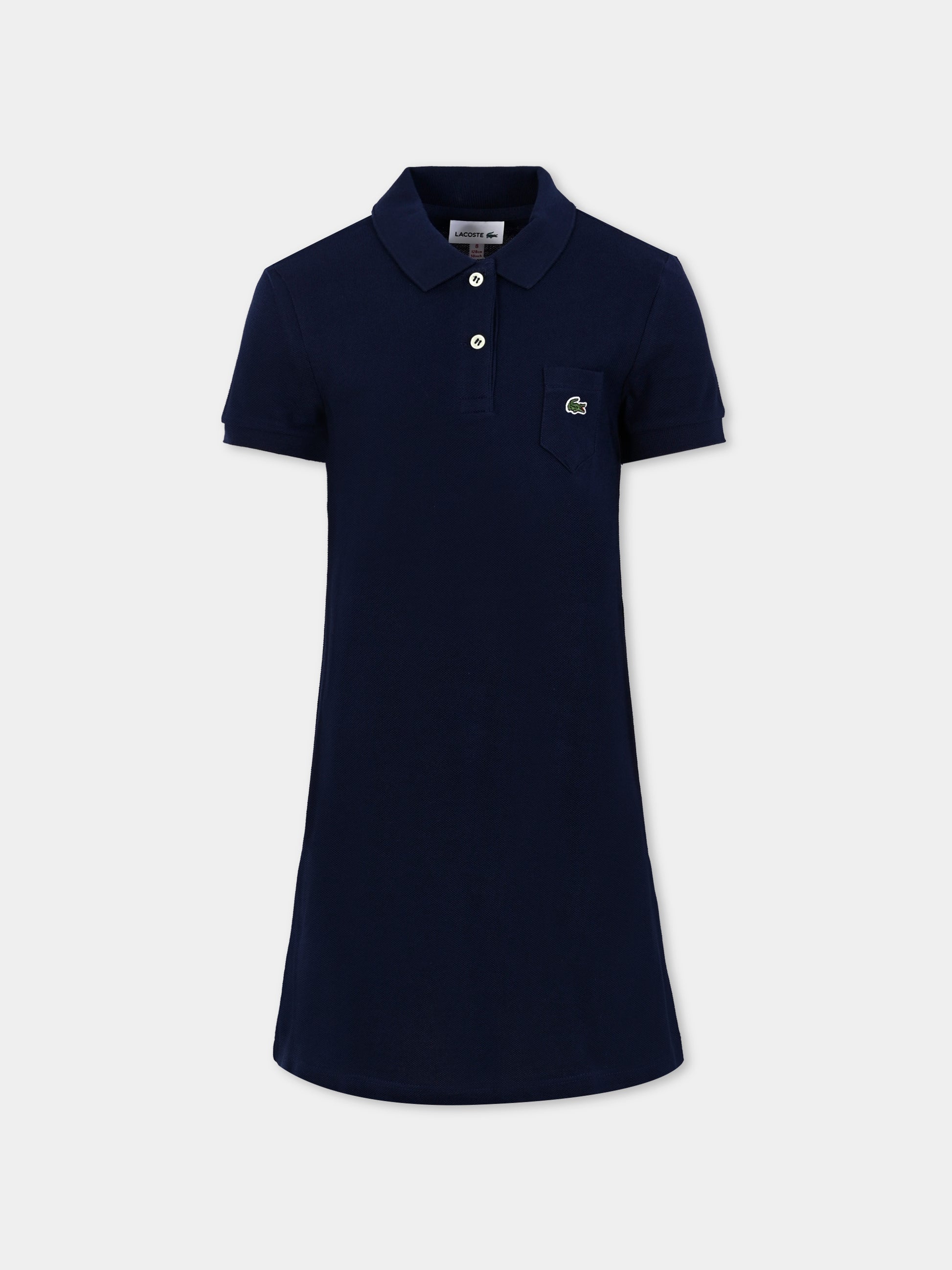 Vestito blu per bambina con coccodrillo,Lacoste,EJ2816 166