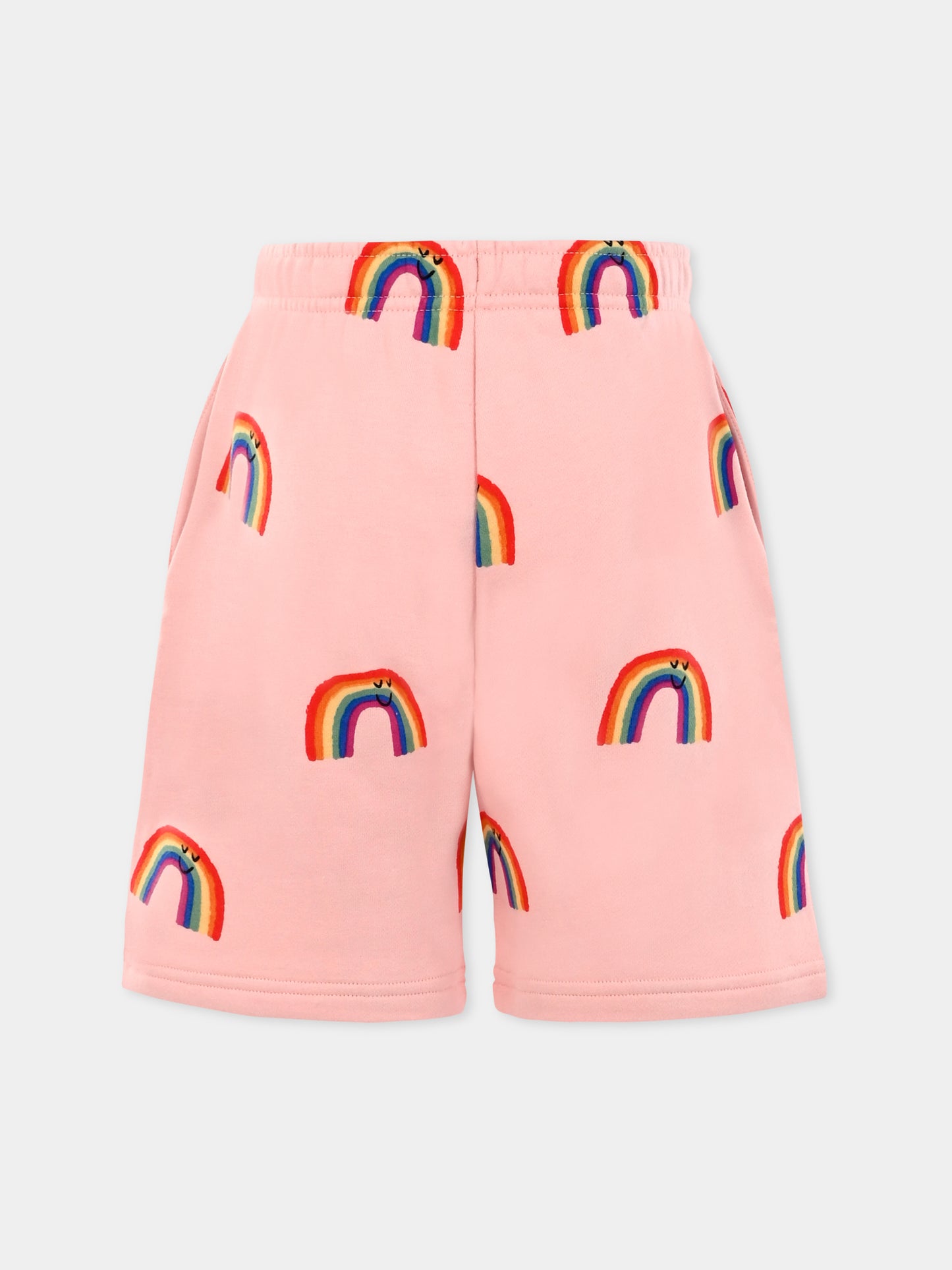 Shorts rosa per bambini con arcobaleno all over,Lacoste,GJ8541 WIR