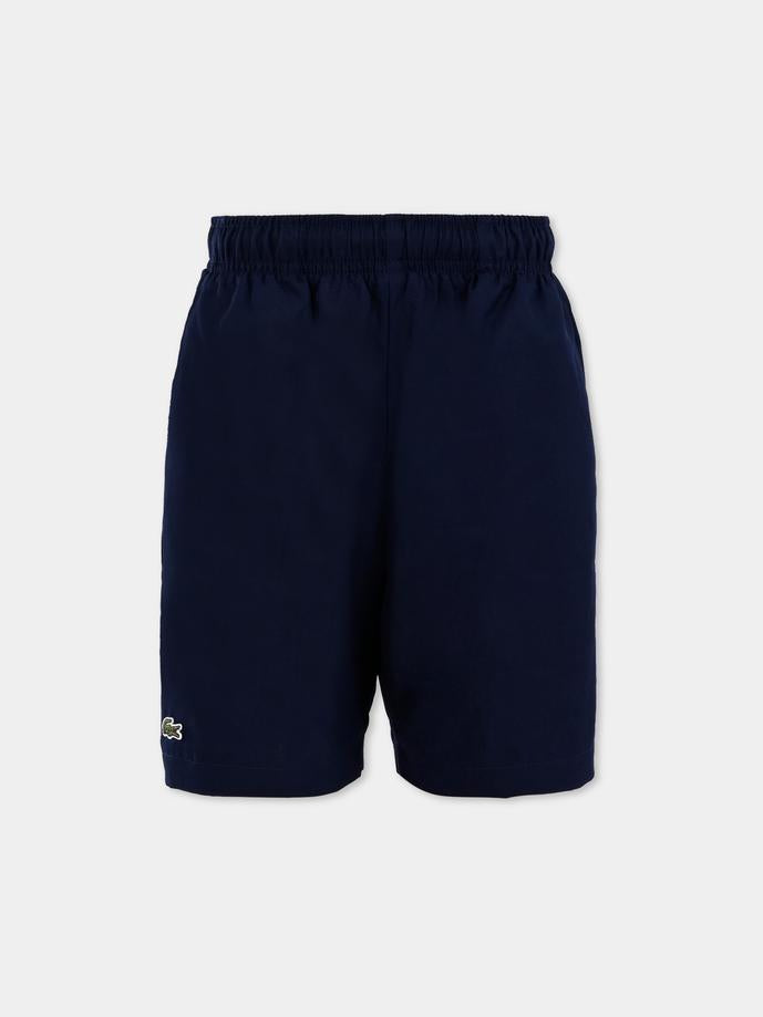 Short bleu pour garçon avec crocodile