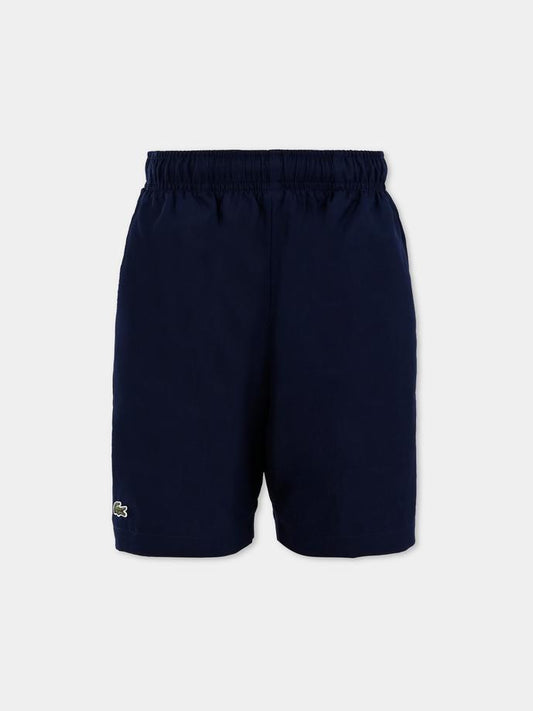 Short bleu pour garçon avec crocodile