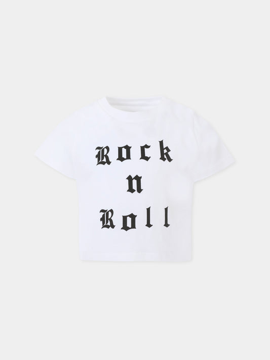 T-shirt bianca per bambina con scritta,Zadig & Voltaire Kids,X60317 10P