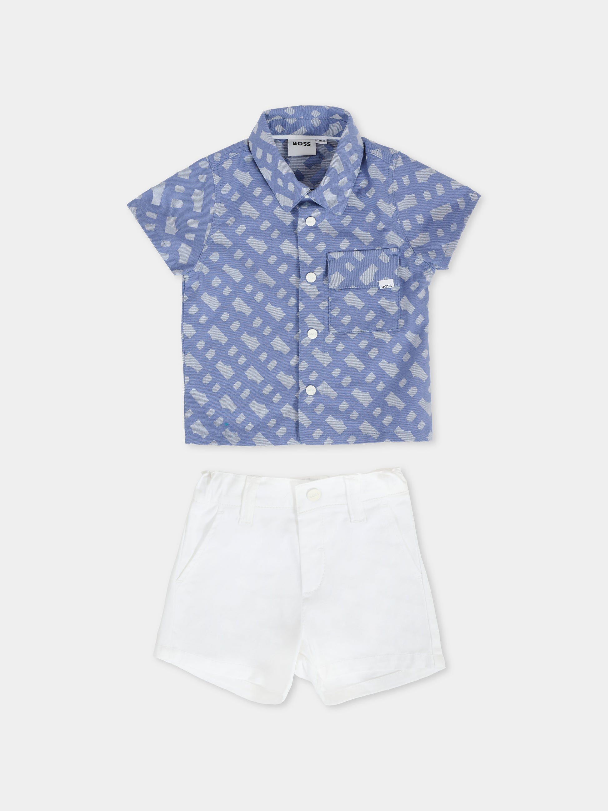 Set multicolor per neonato con logo all over,Boss,J52217 81H