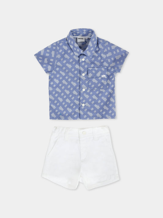 Set multicolor per neonato con logo all over,Boss,J52217 81H