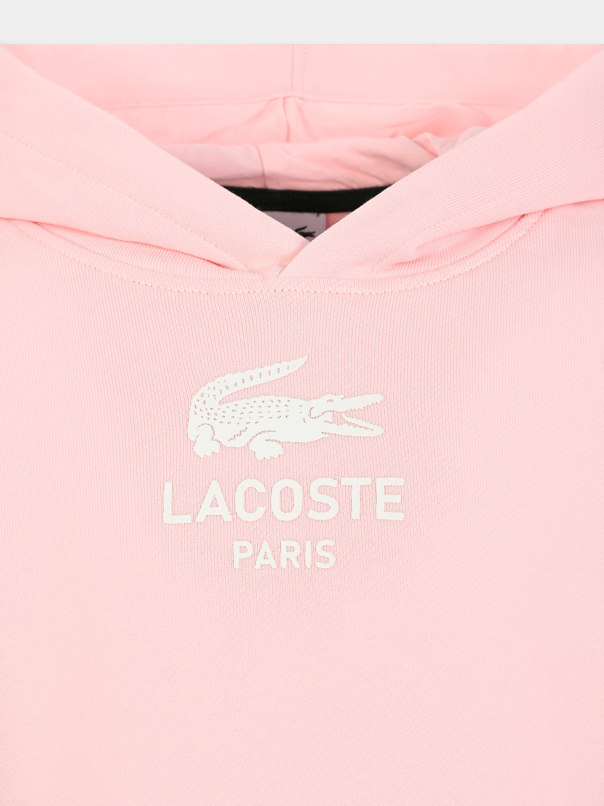 Felpa rosa per bambina con coccodrillo e logo,Lacoste,SJ3004 T03