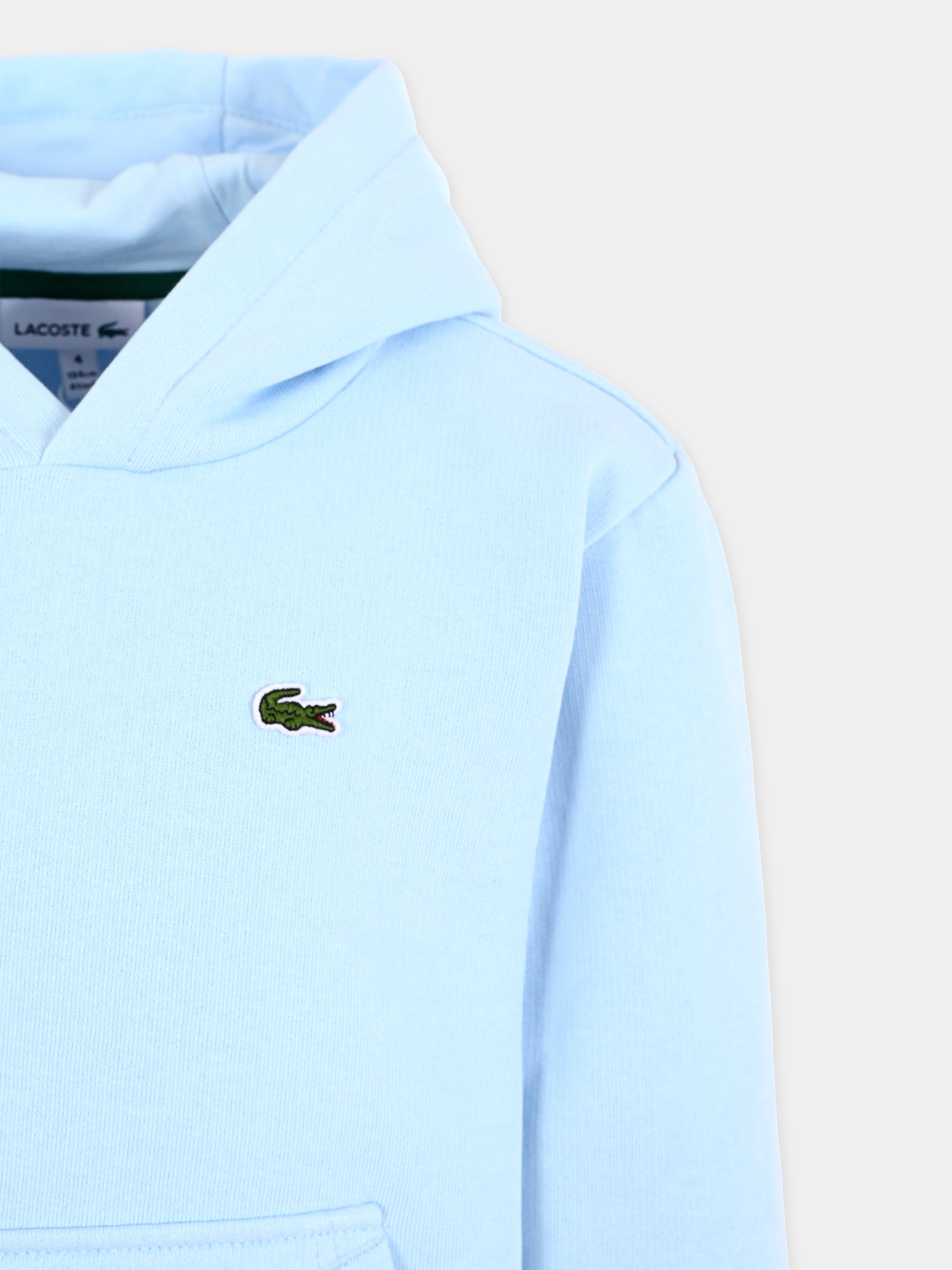 Felpa celeste per bambino con coccodrillo,Lacoste,SJ5292 T01