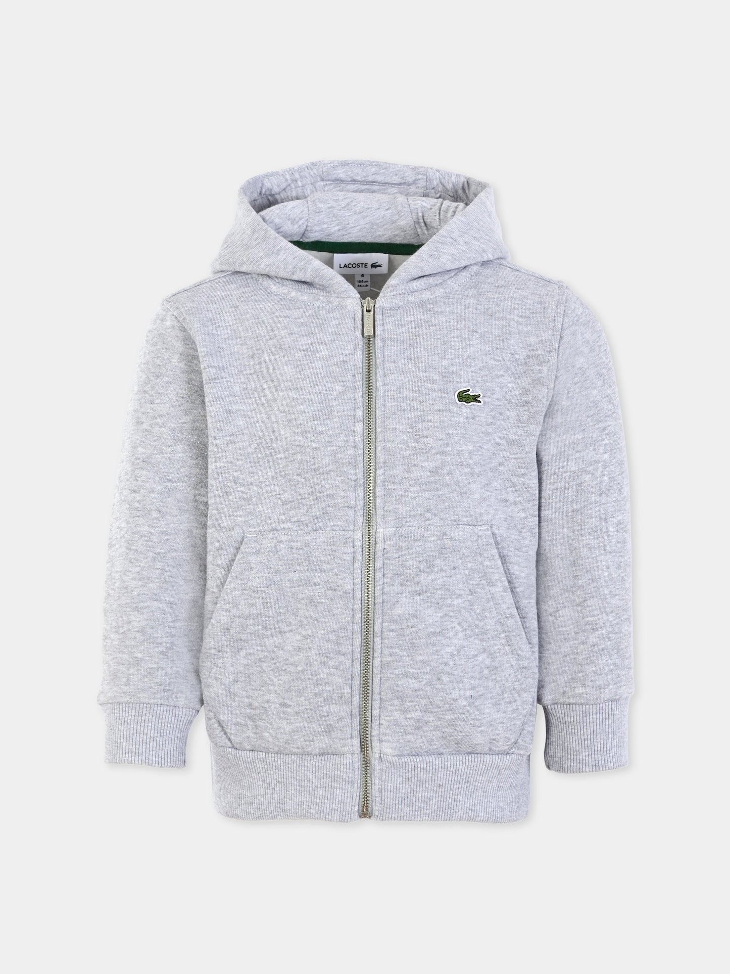 Felpa grigia per bambini con coccodrillo,Lacoste,SJ9723 CCA