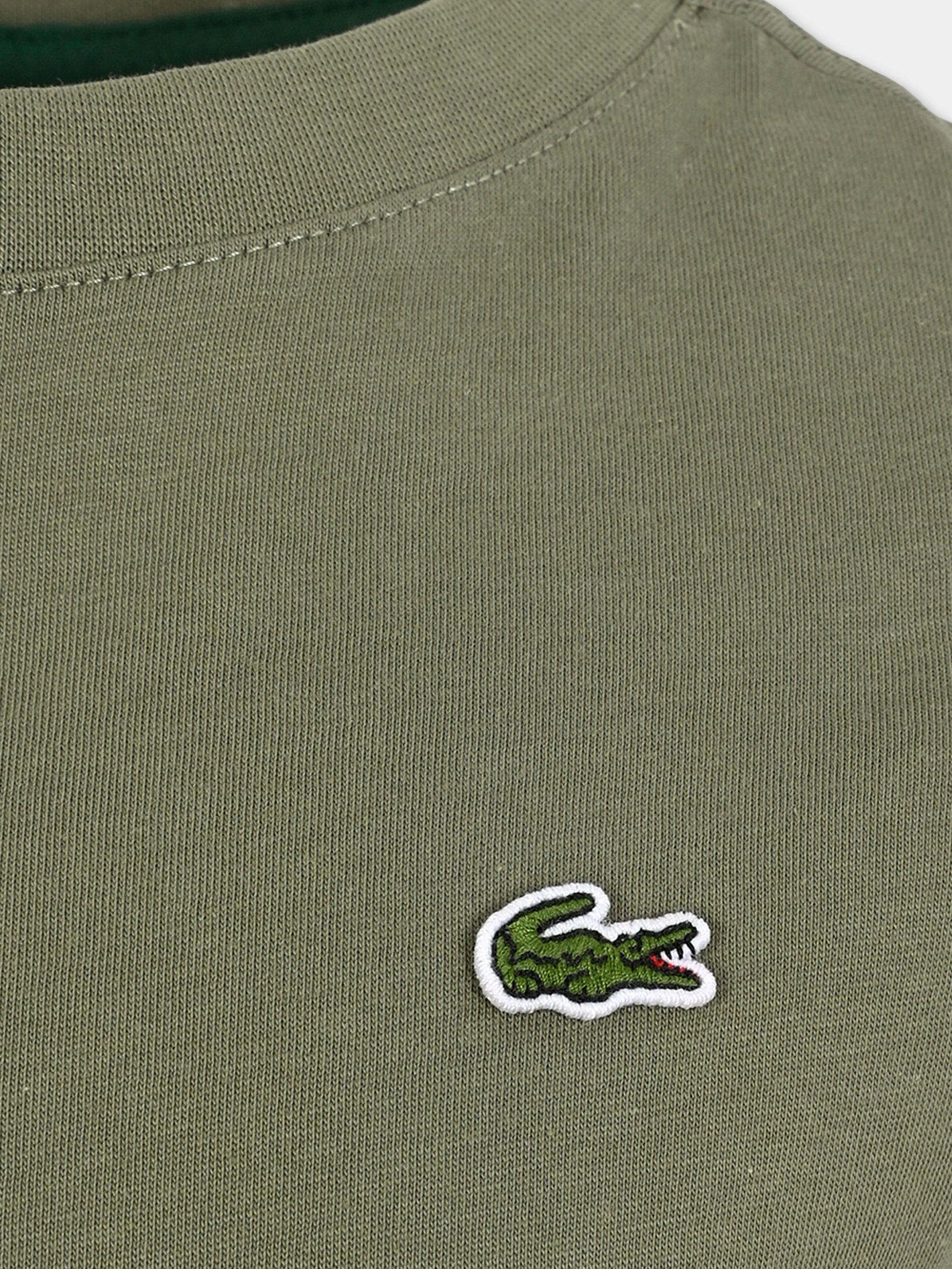 T-shirt verde per bambini con coccodrillo,Lacoste,TJ1122 BMY