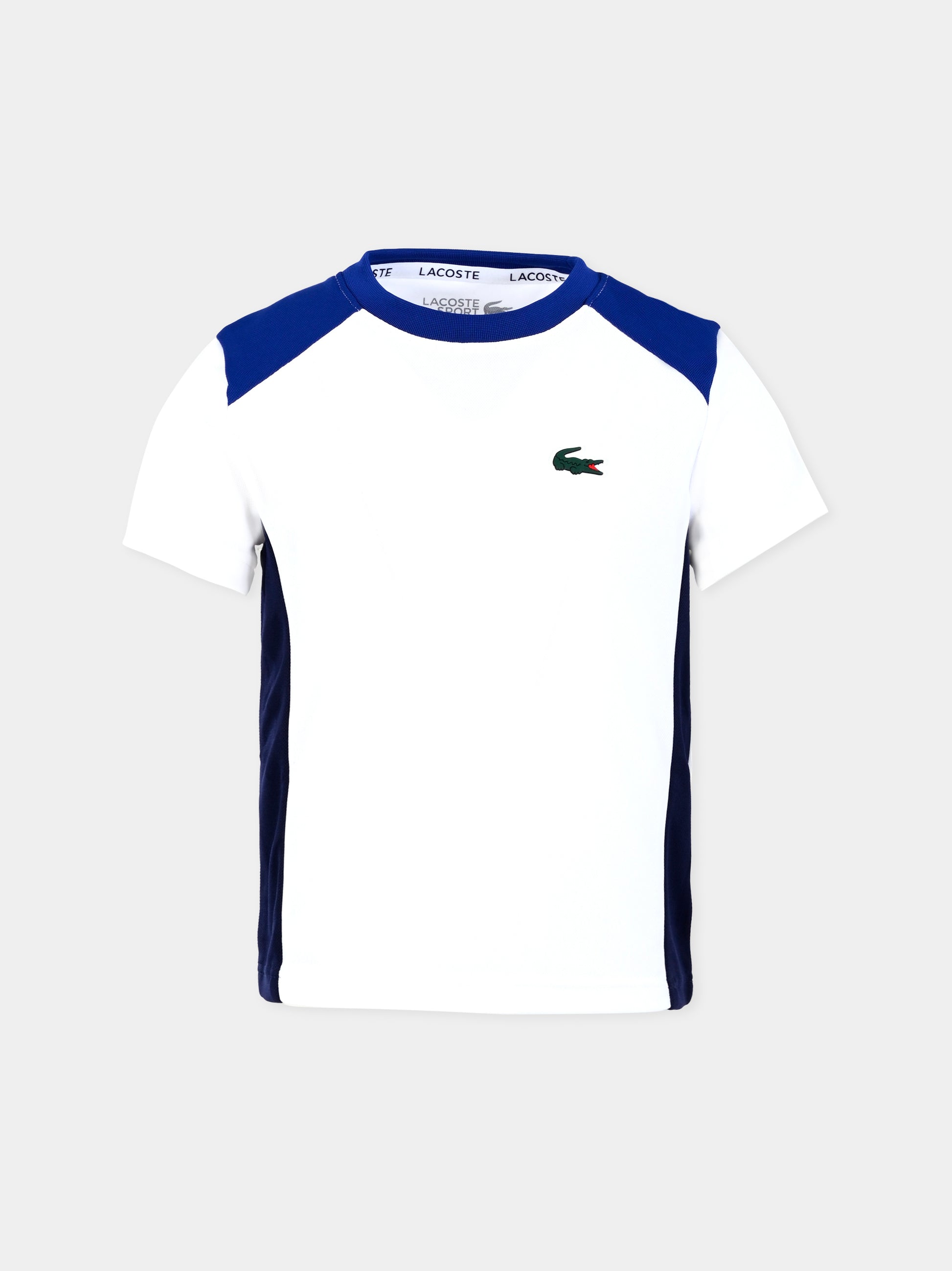 T-shirt bianca per bambino con coccodrillo,Lacoste,TJ8499 9AG