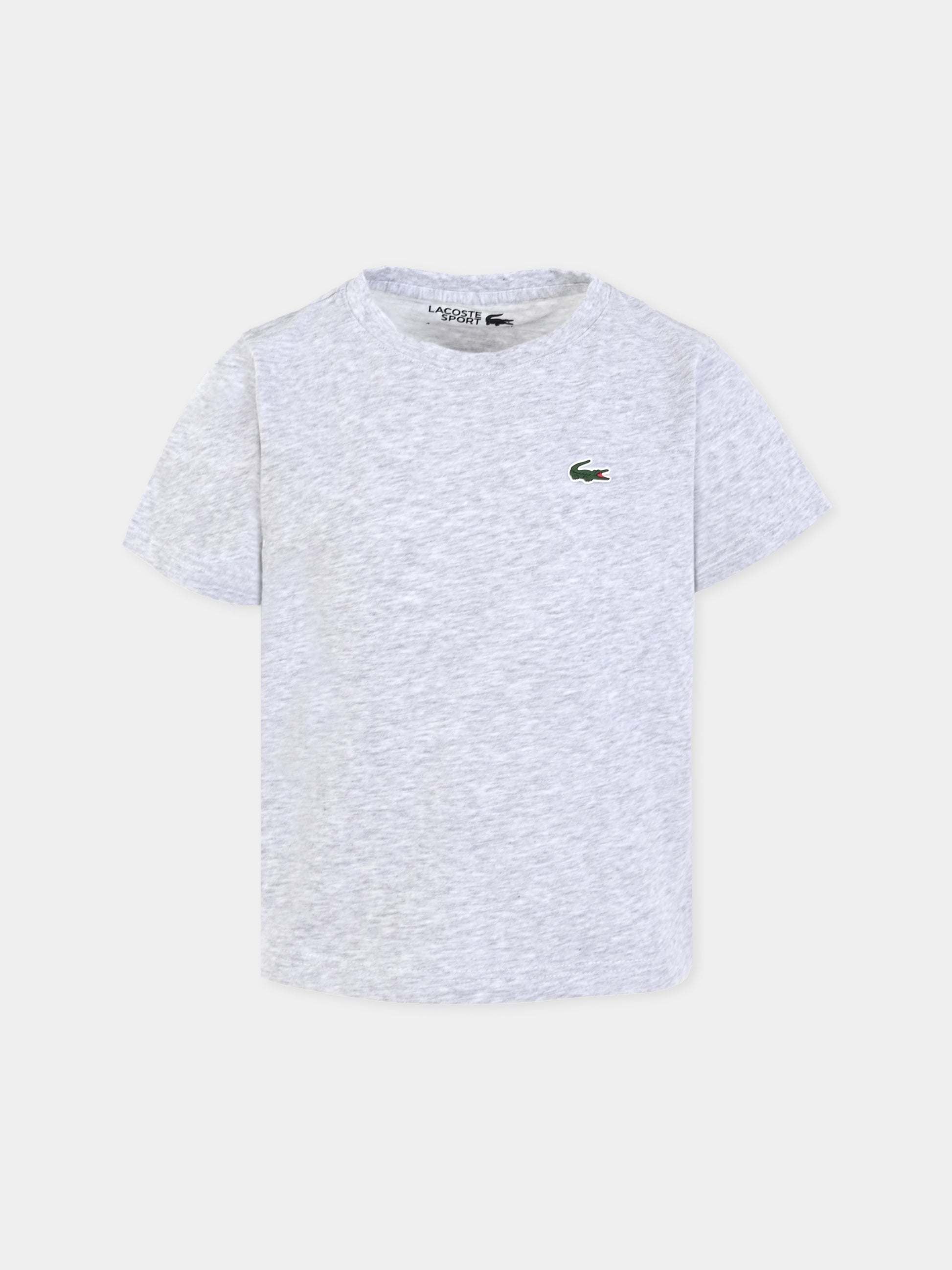 T-shirt grigia per bambino con coccodrillo,Lacoste,TJ8811 CCA