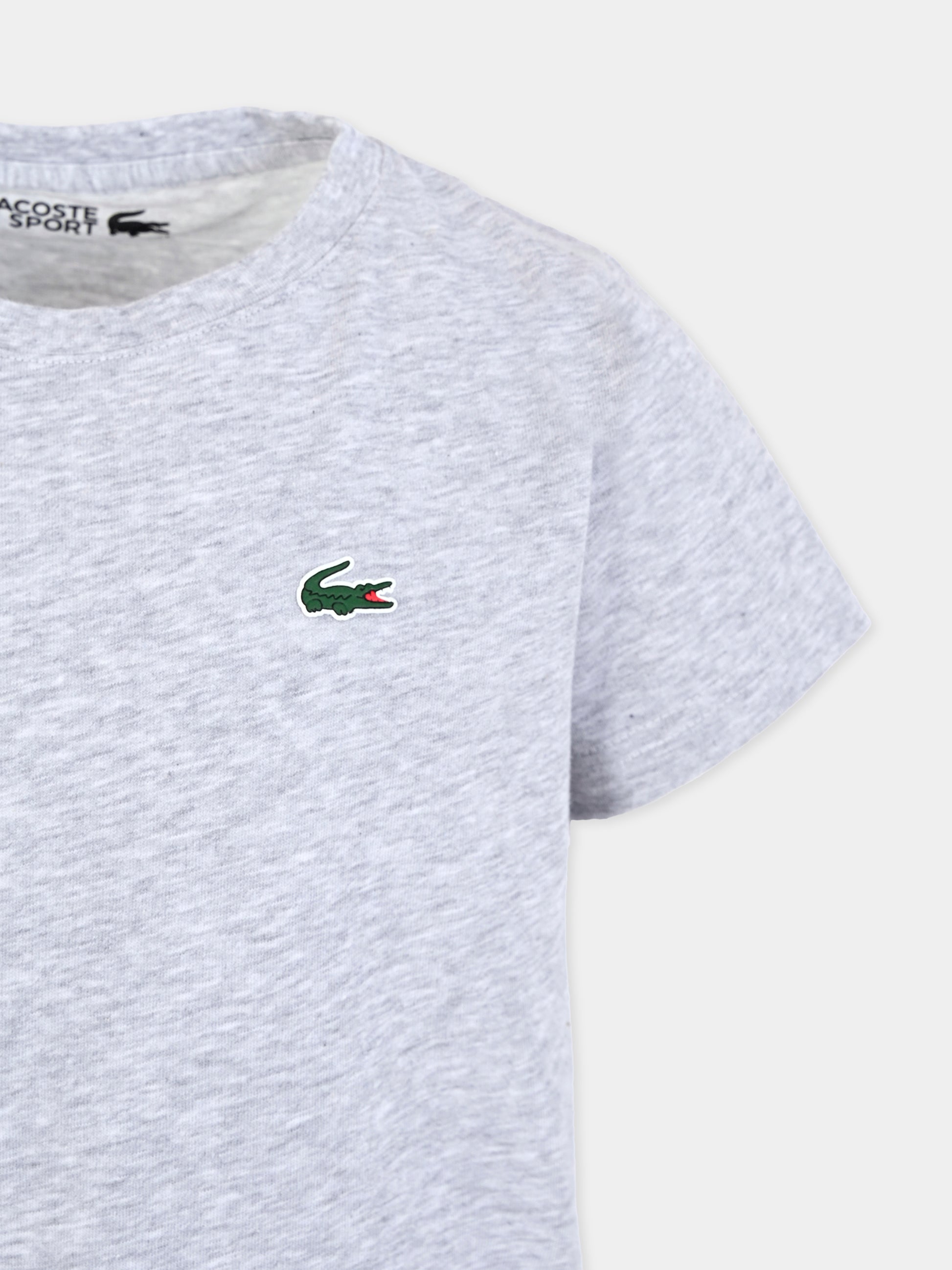 T-shirt grigia per bambino con coccodrillo,Lacoste,TJ8811 CCA