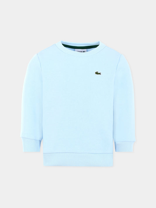 Felpa celeste per bambini con coccodrillo,Lacoste,SJ5284 T01