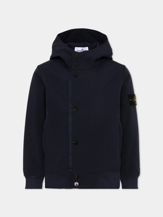 Giubbotto blu per bambini con Compass Patch,Stone Island Junior,L1S16 4100001 S0A22 - V0020