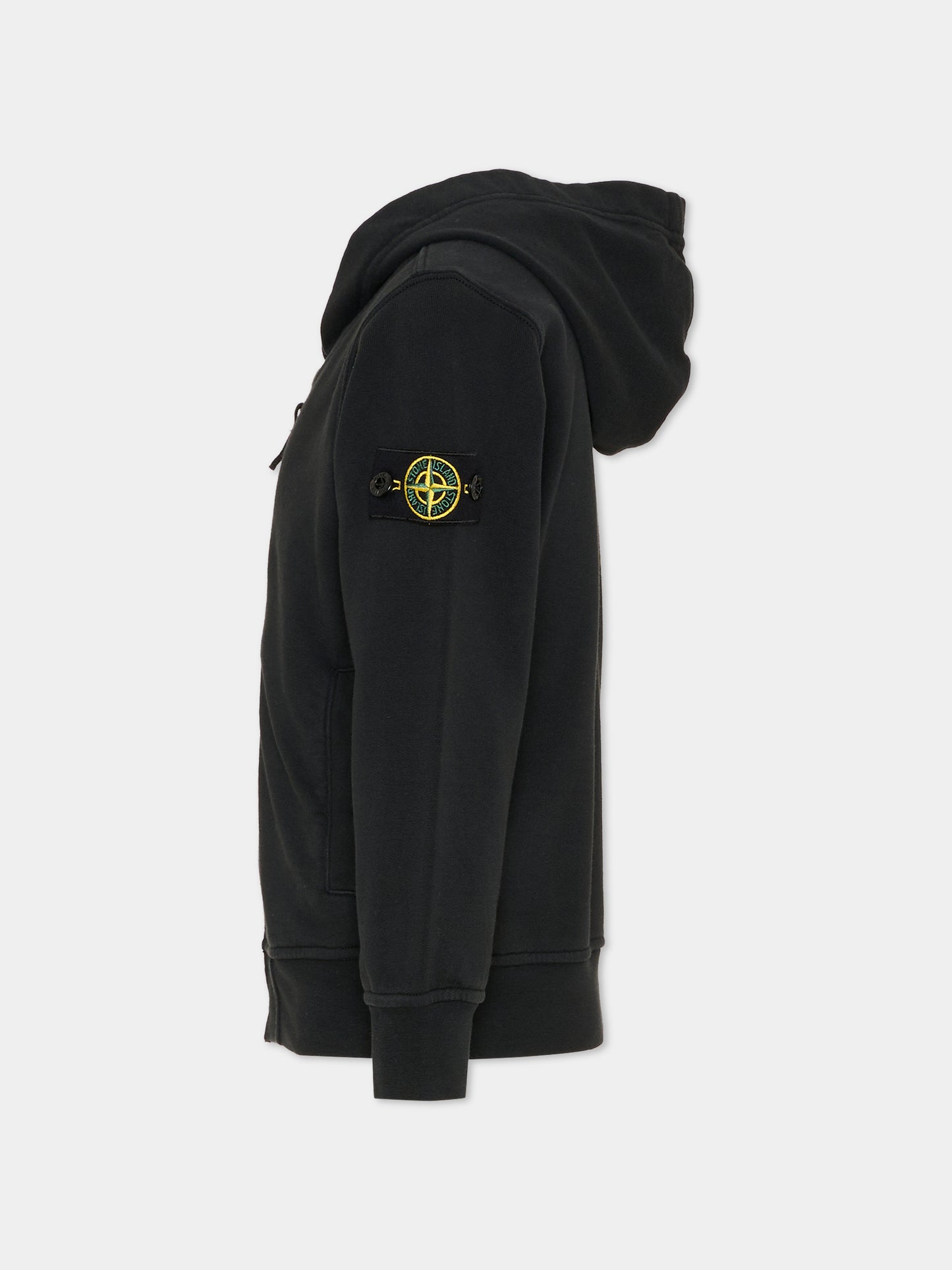 Felpa nera per bambini con bussola,Stone Island Junior,L1S16 6100004 S0040 - V0029