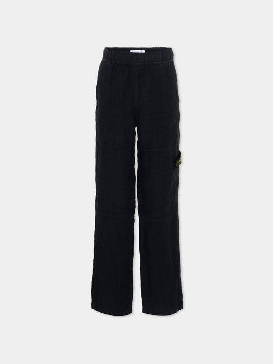 Pantaloni blu per bambini con compass patch,Stone Island Junior,L1S16 3100001 S0145 - V0020