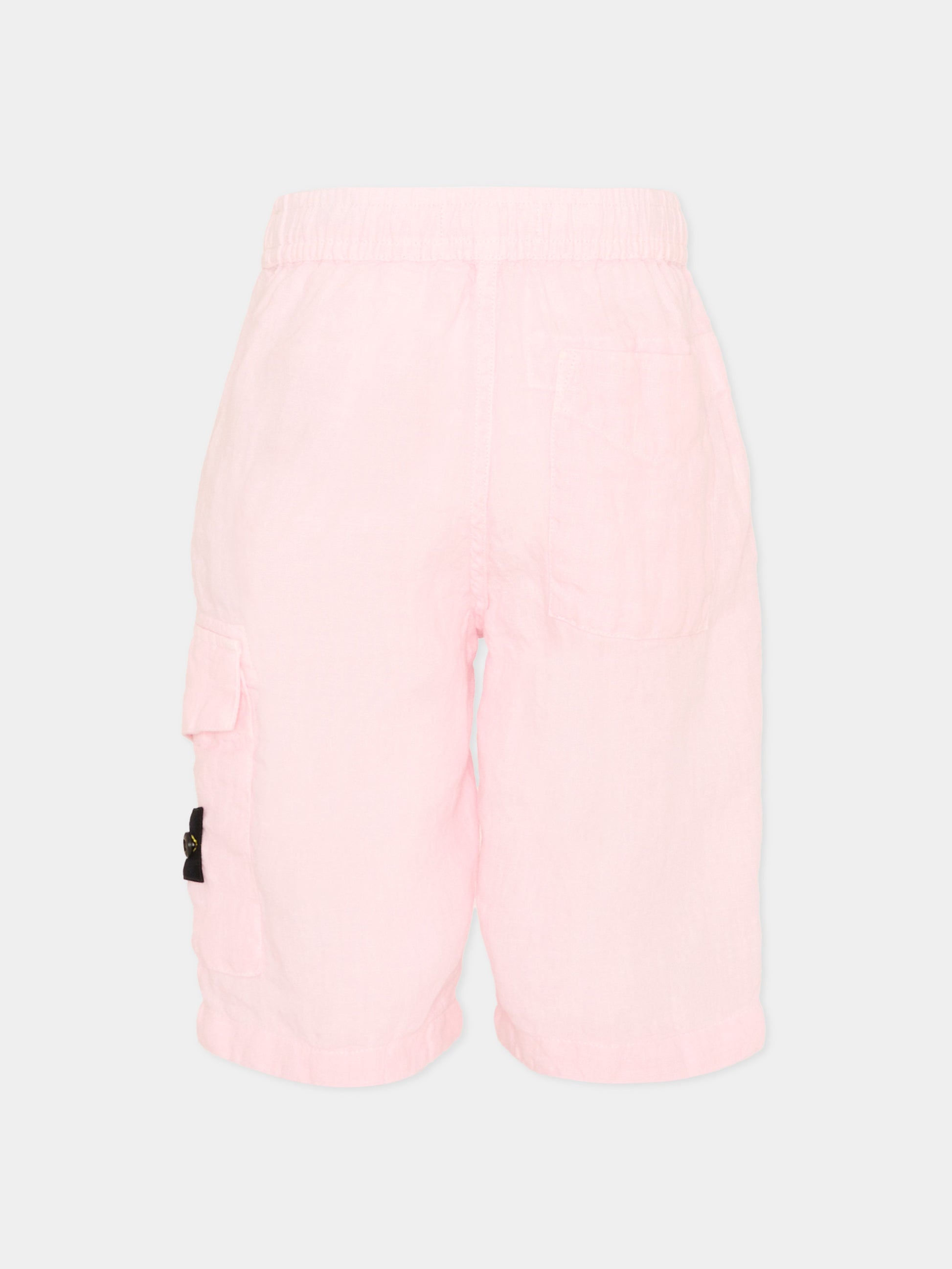 Shorts rosa per bambino con patch logo,Stone Island Junior,L1S16 L100001 S0145 - V0080
