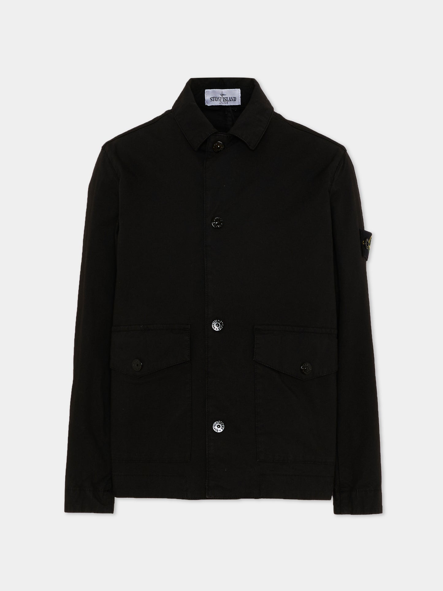 Giacca nera per bambino con compass patch,Stone Island Junior,L1S16 A100001 S0001 - V0029