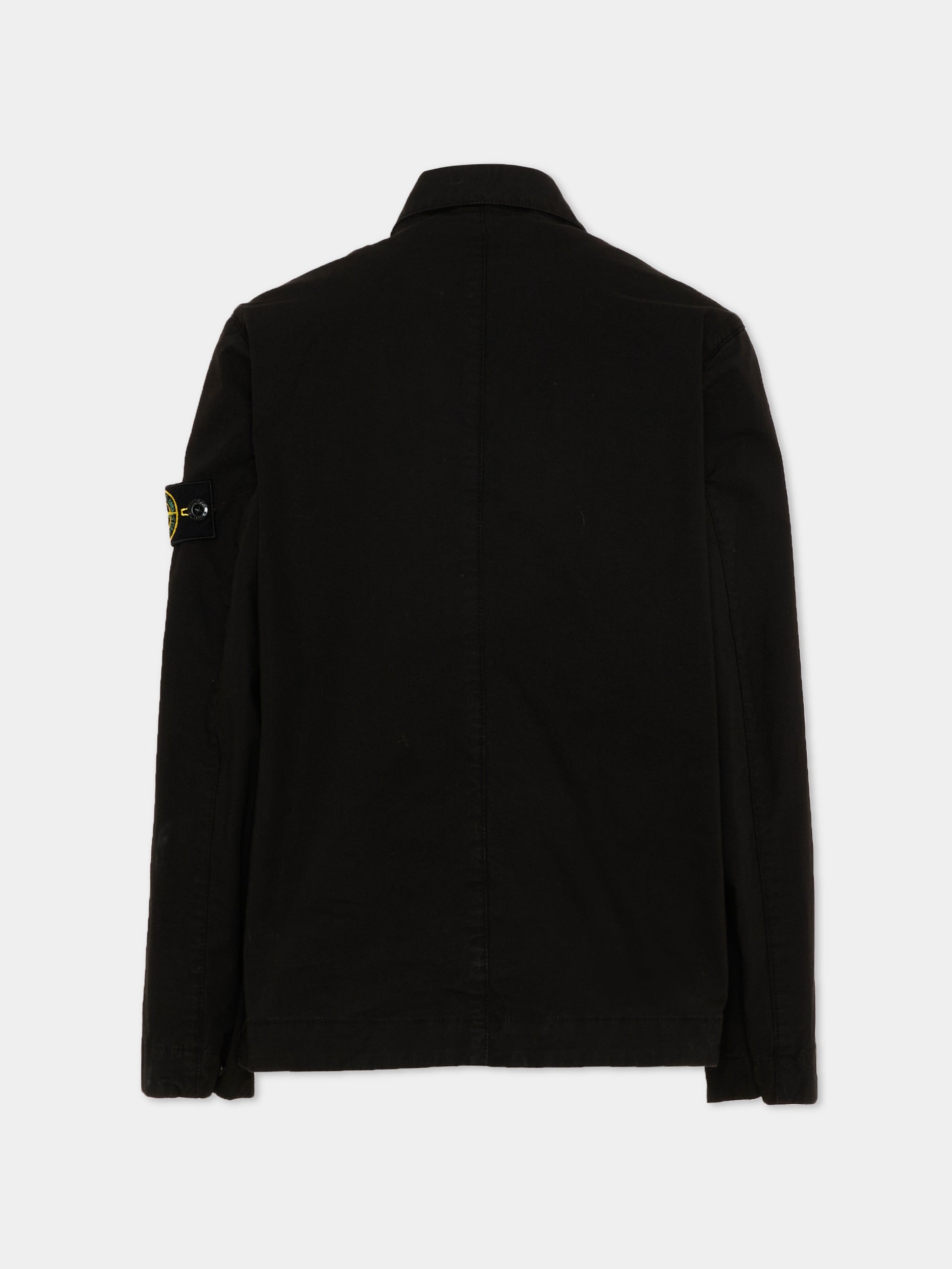 Giacca nera per bambino con compass patch,Stone Island Junior,L1S16 A100001 S0001 - V0029