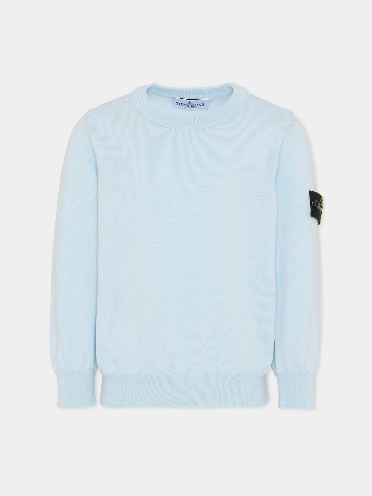 Maglione celeste per bambino con bussola,Stone Island Junior,L1S16 5100001 S00B2 - V0041