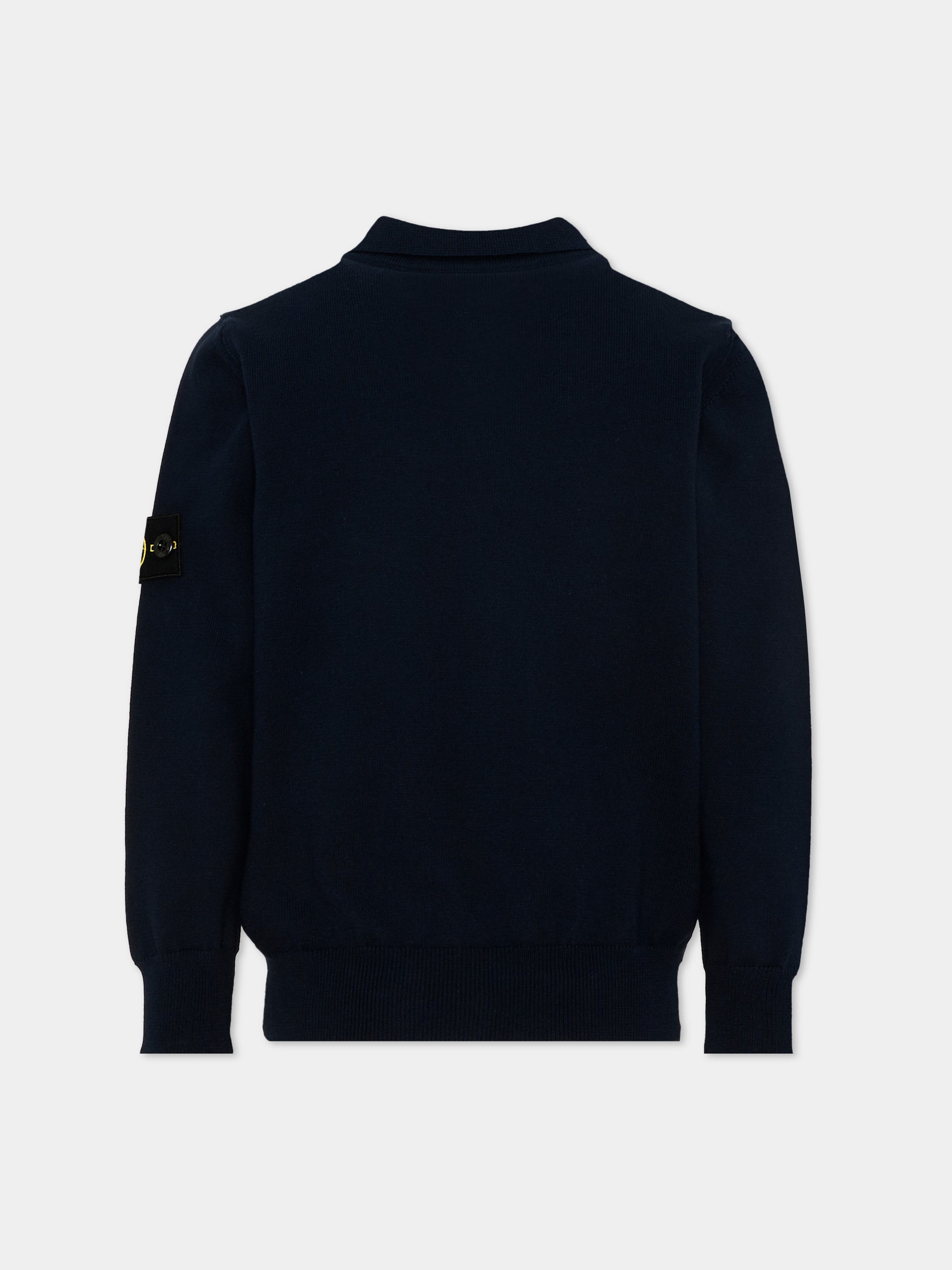 Polo blu per bambino con Compass Patch,Stone Island Junior,L1S16 5100008 S00B2 - V0020