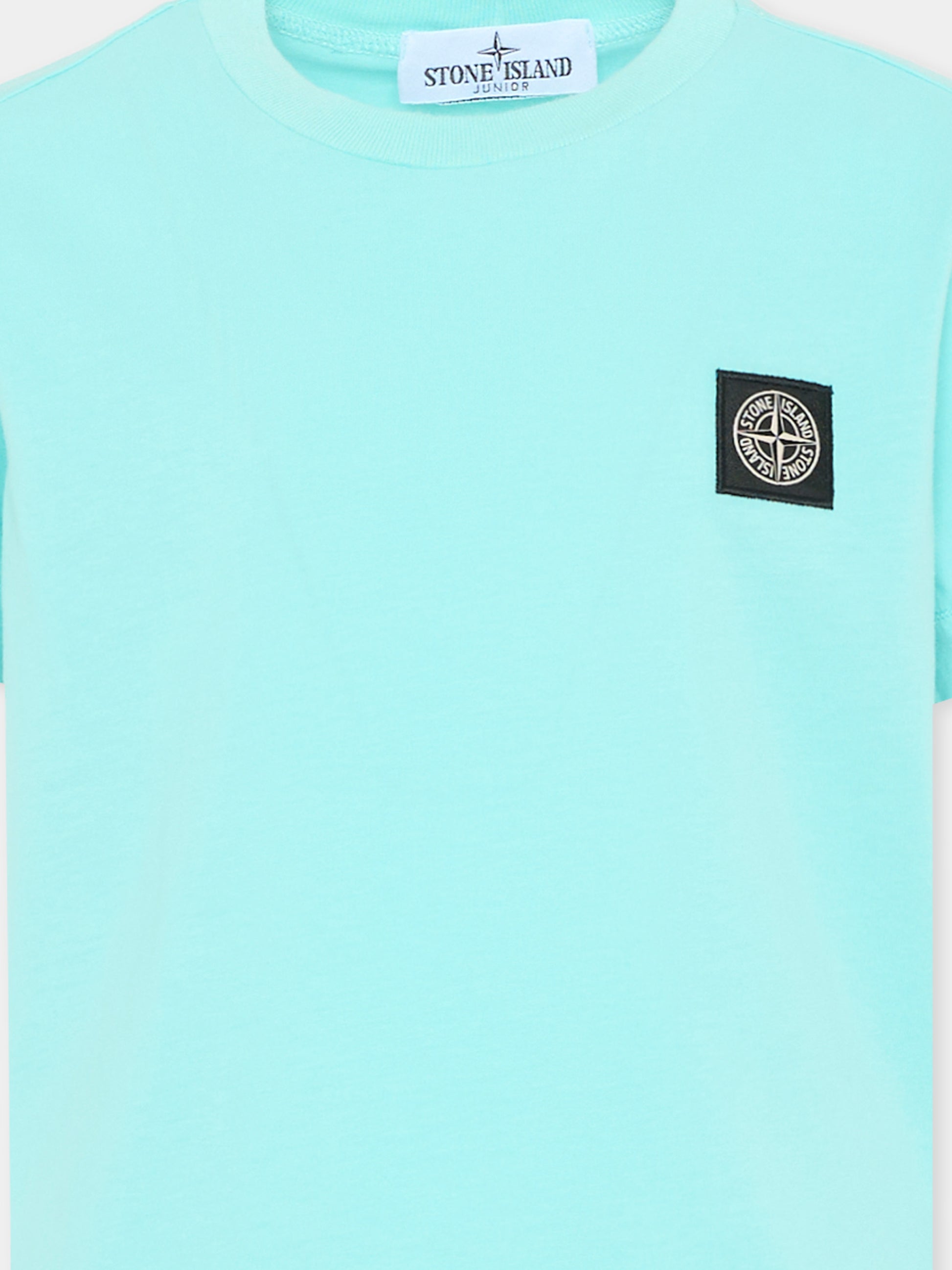 T-Shirt azzurra per bambino con logo,Stone Island Junior,L1S16 2100002 S0047 - V0044