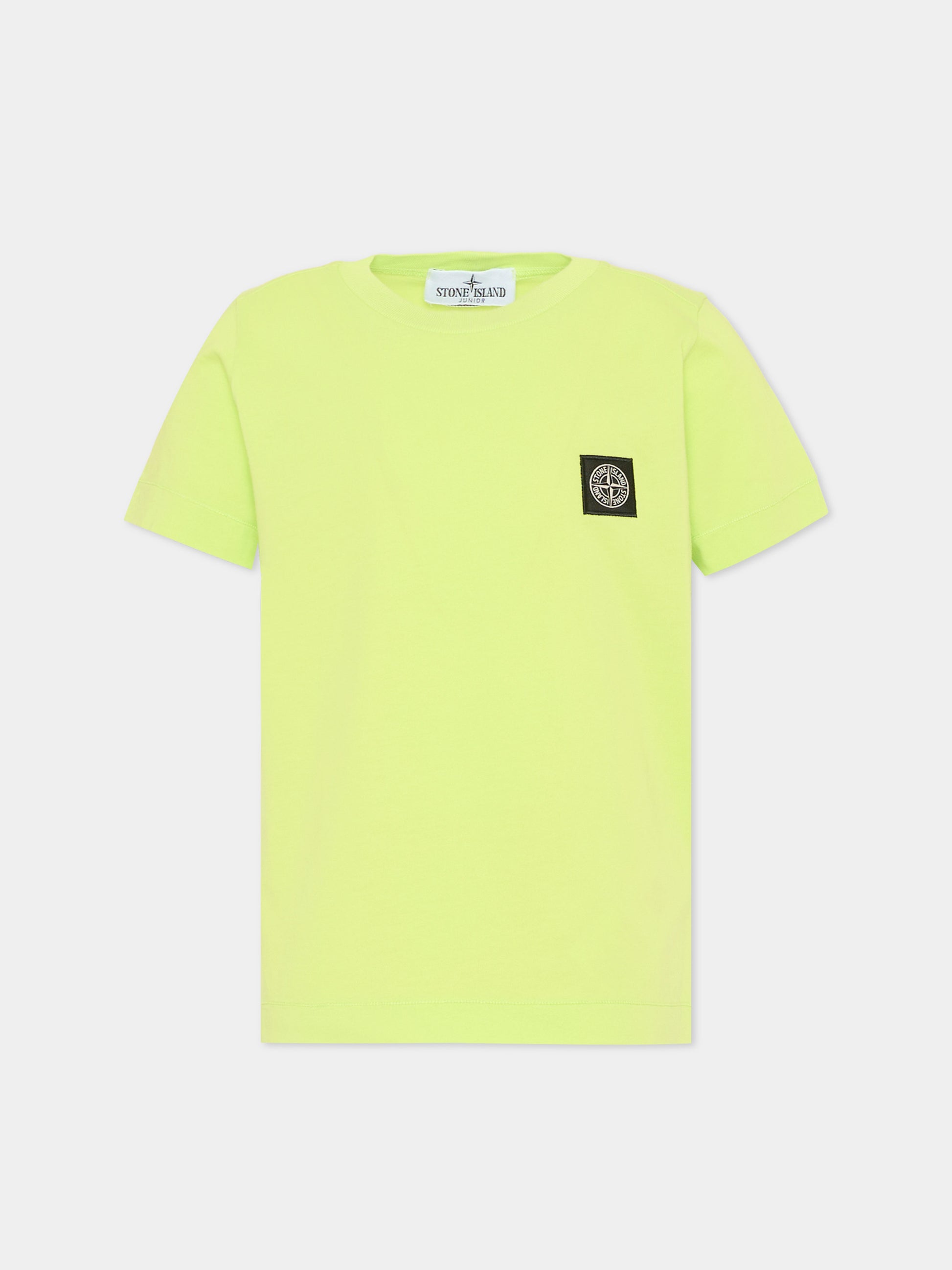 T-Shirt verde per bambino con logo patch,Stone Island Junior,L1S16 2100002 S0047 - V005F