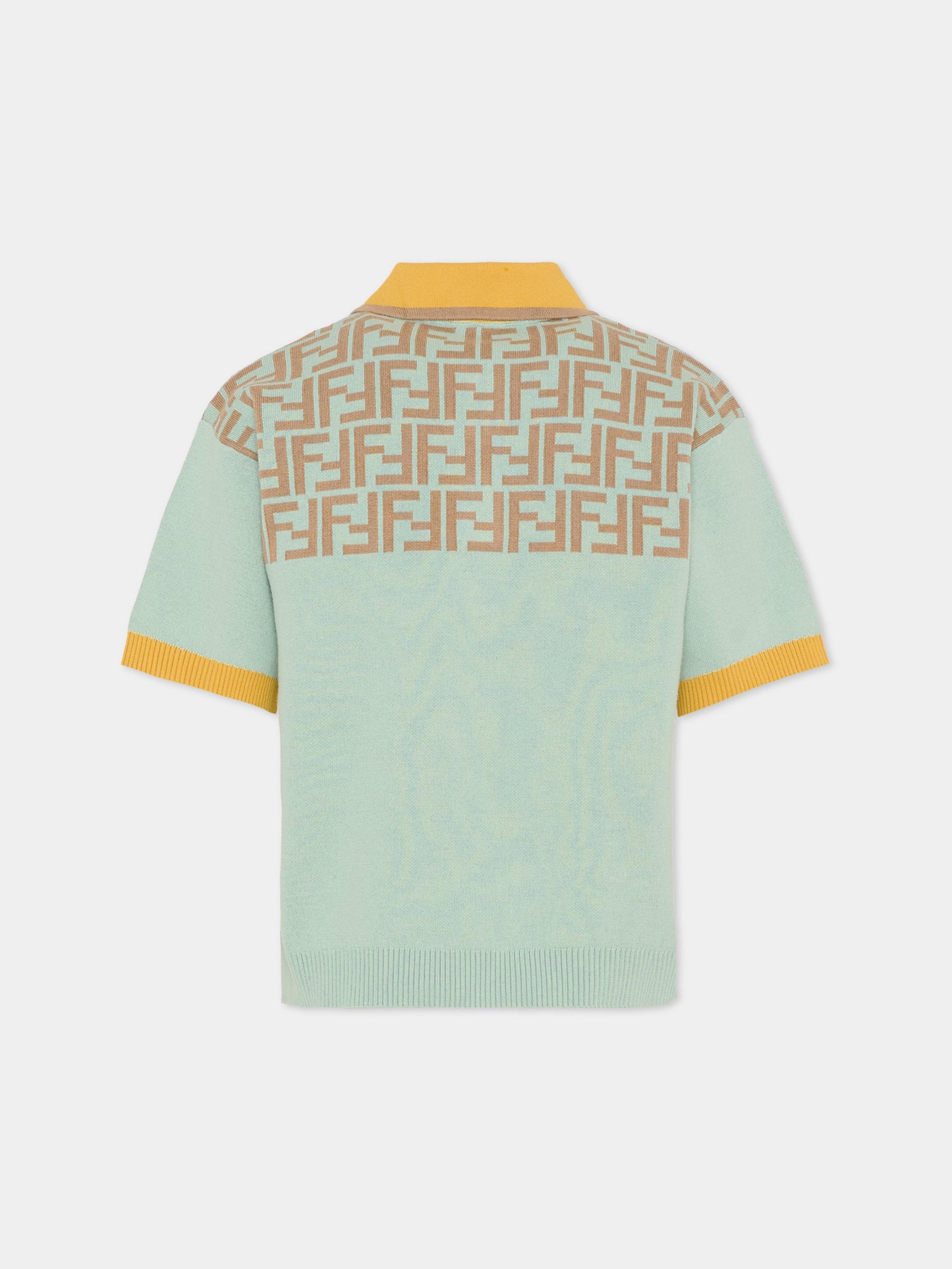 Polo verde acqua per bambino con FF,Fendi Kids,JMG141 AVVT F1UVI