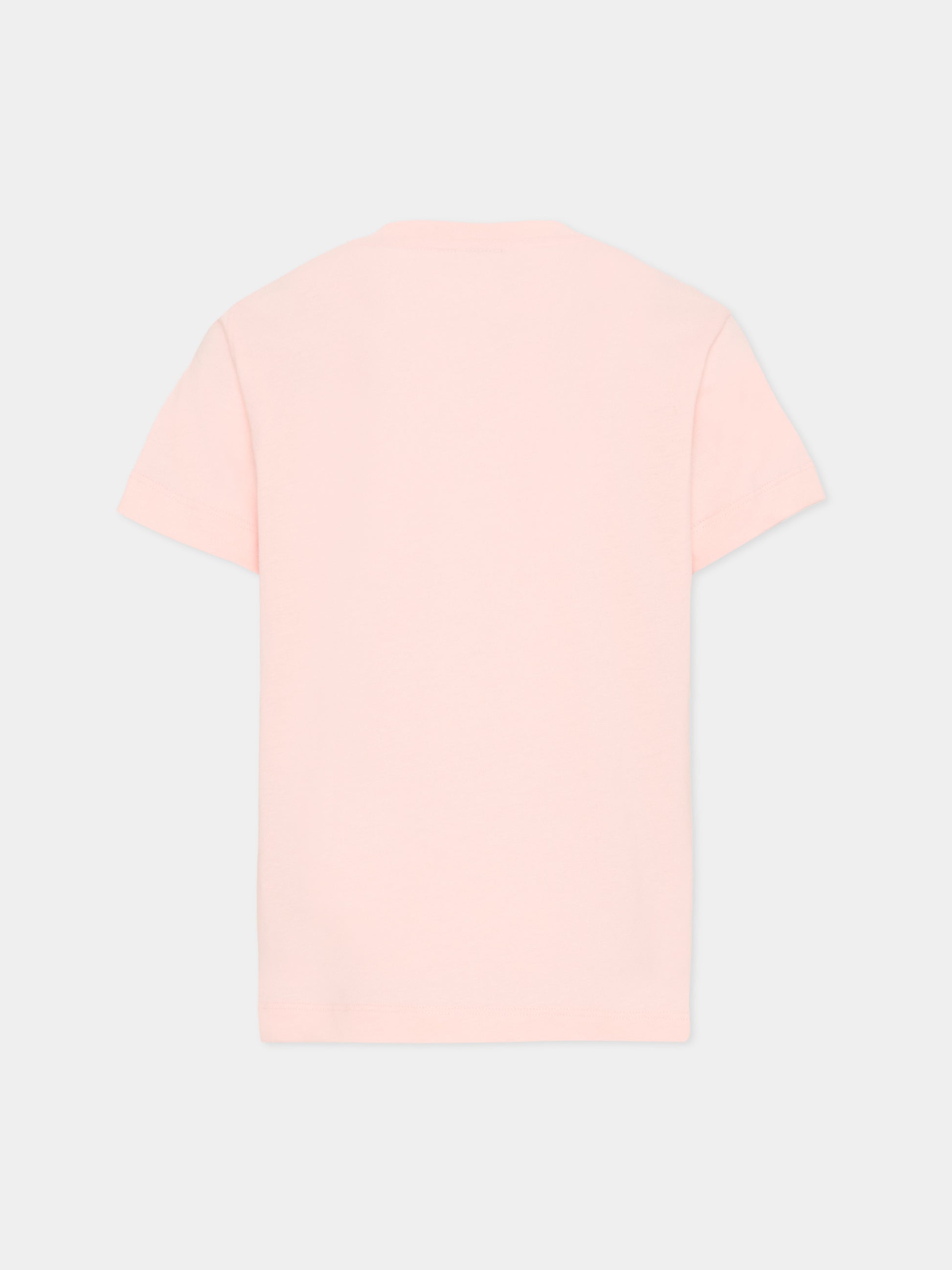 T-shirt rosa per bambina con logo,Fendi Kids,JUI202 7AJ F1UL9