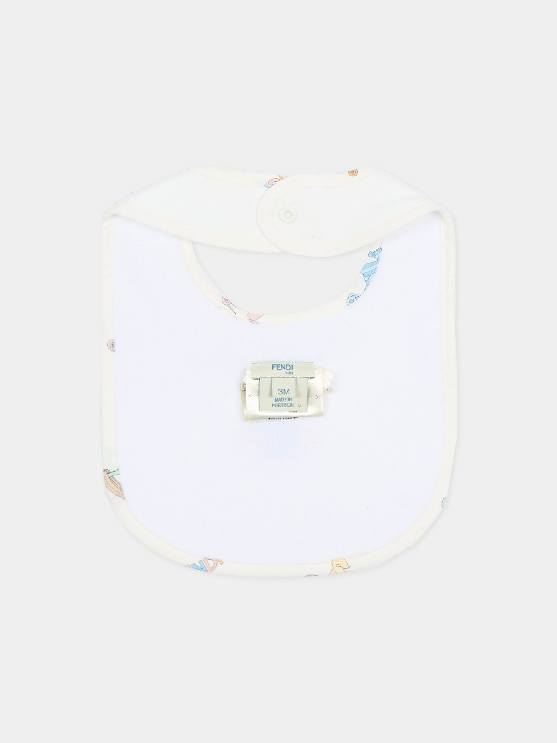 Set pagliaccetto avorio per neonati con cavallo a dondolo,Fendi Kids,BUK159 AVW9 F0ZA0