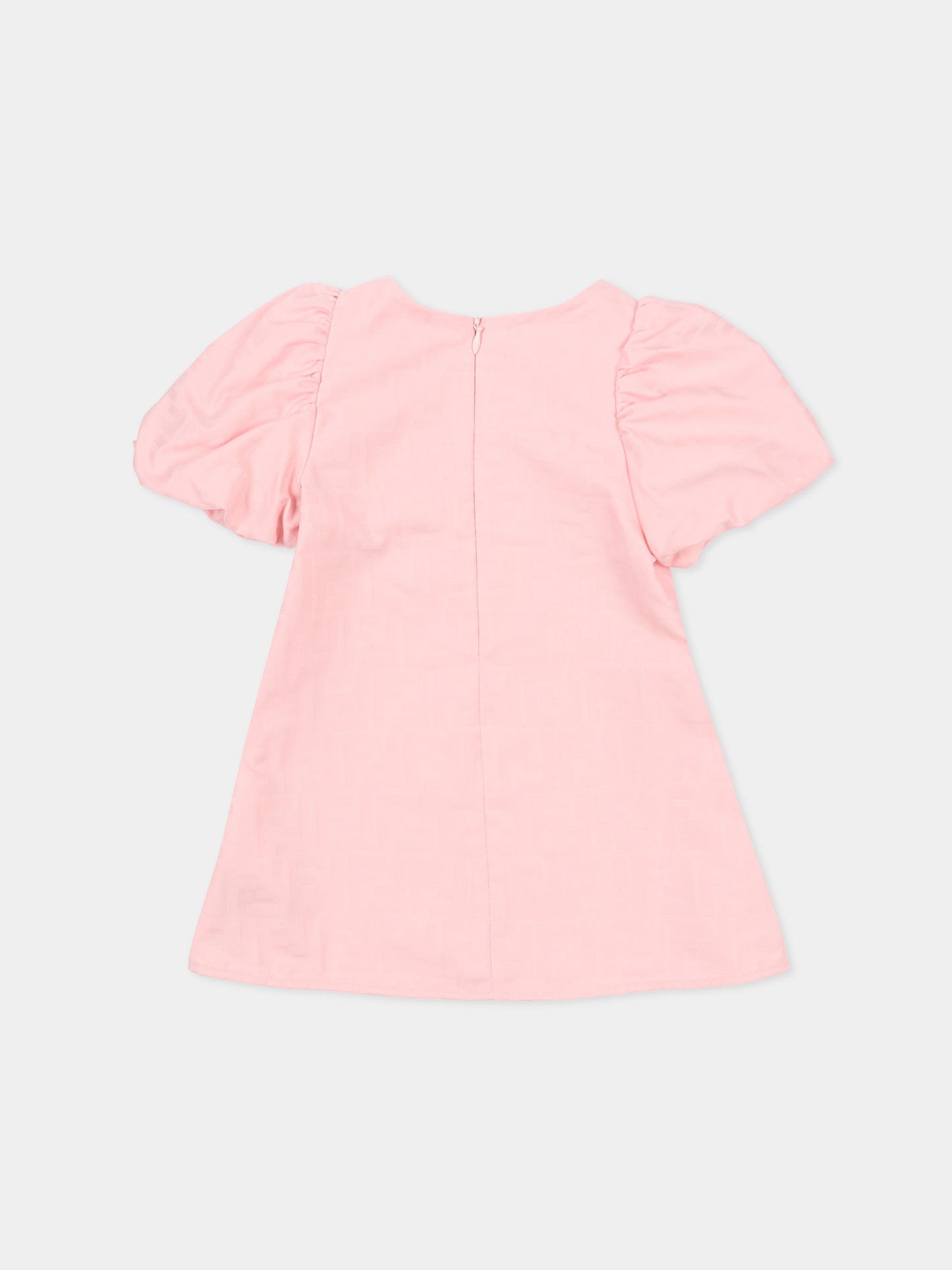 Vestito rosa per neonata con FF,Fendi Kids,BFB591 AS64 F1UL9