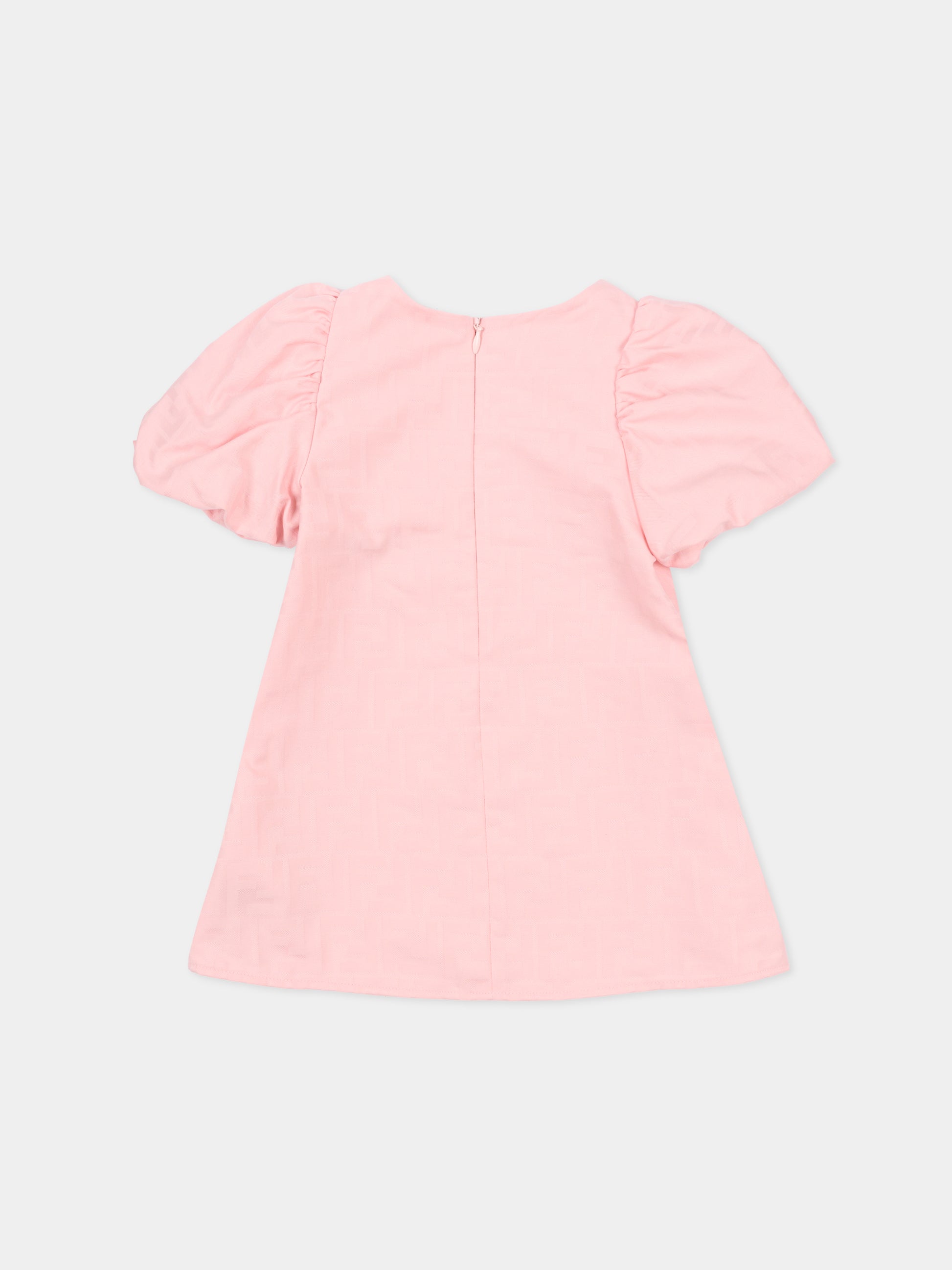 Vestito rosa per neonata con FF,Fendi Kids,BFB591 AS64 F1UL9