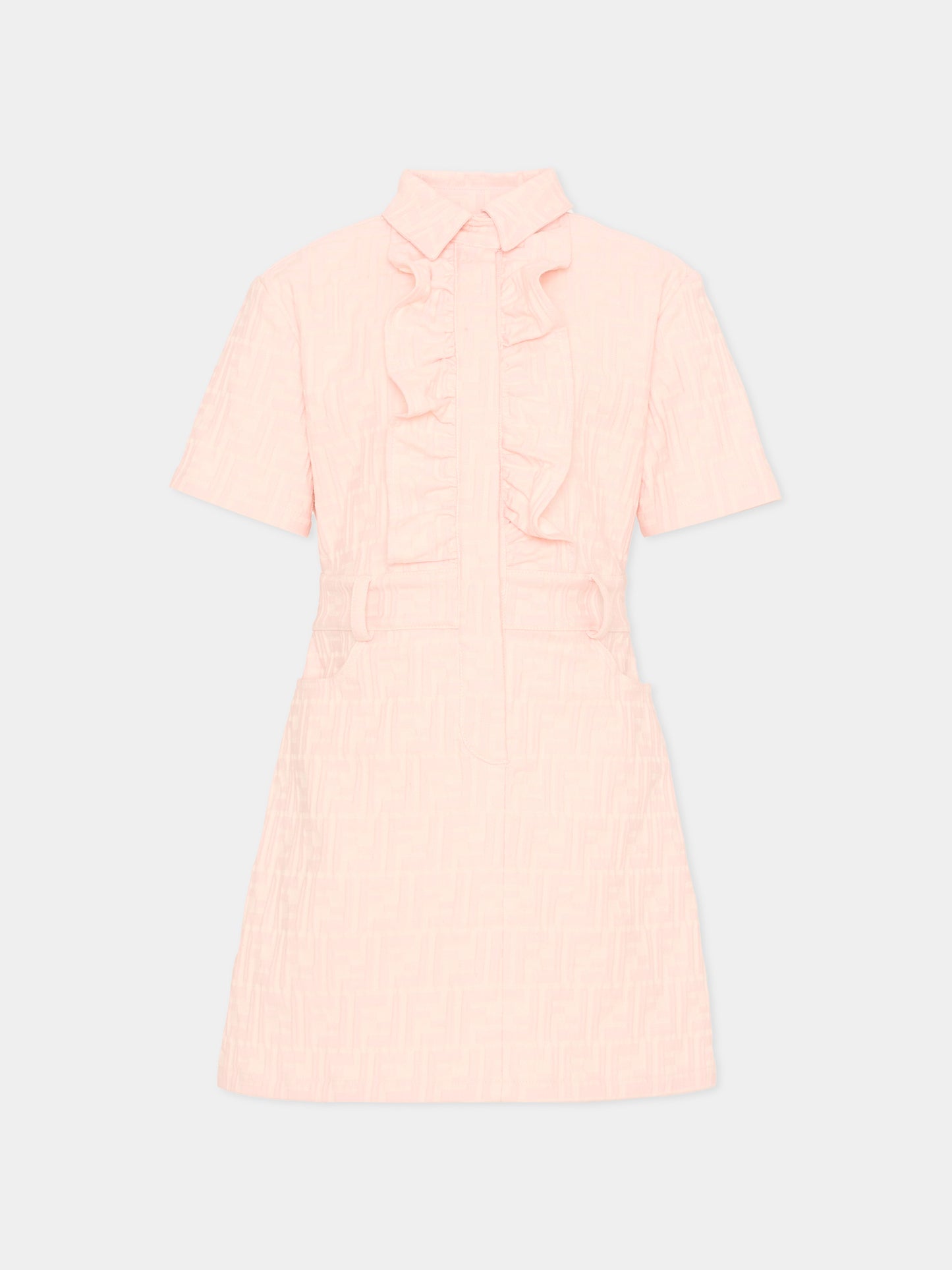 Abito rosa per bambina con monogram FF,Fendi Kids,JFB846 AVW1 F1UL9