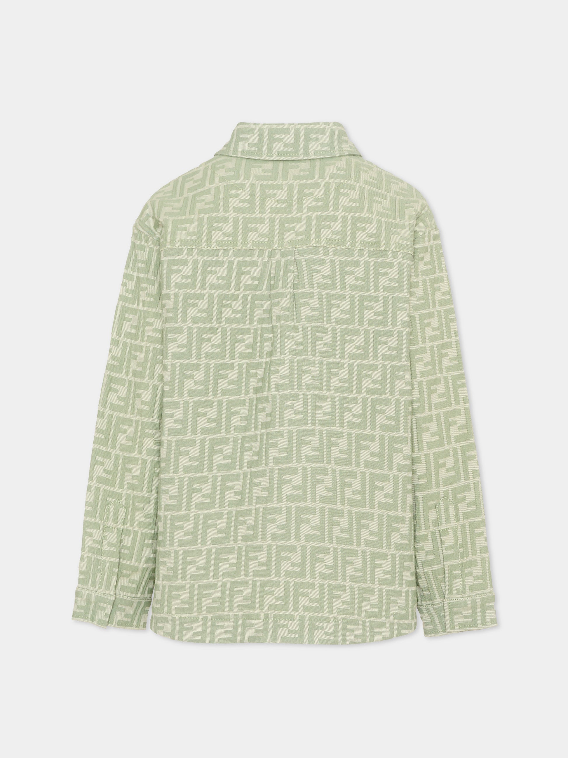 Giacca verde per bambino con monogram FF,Fendi Kids,JUA272 AVW1 F1DS6