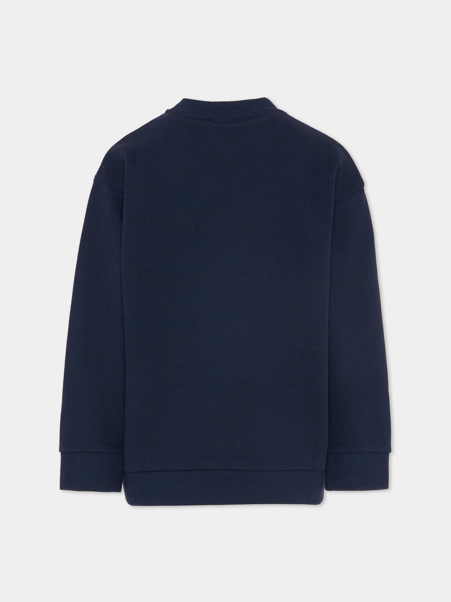 Felpa blu per bambini con logo,Fendi Kids,JUH108 5V0 F0QG0