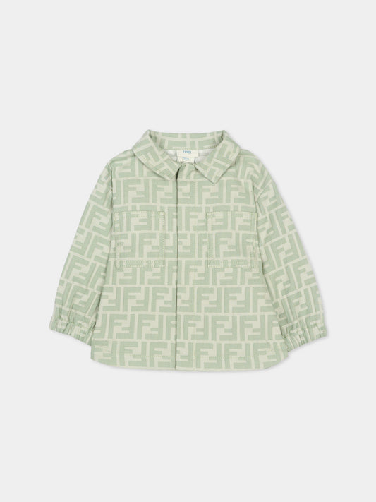 Giacca verde per neonato monogram FF,Fendi Kids,BMA146 AVW1 F1DS6