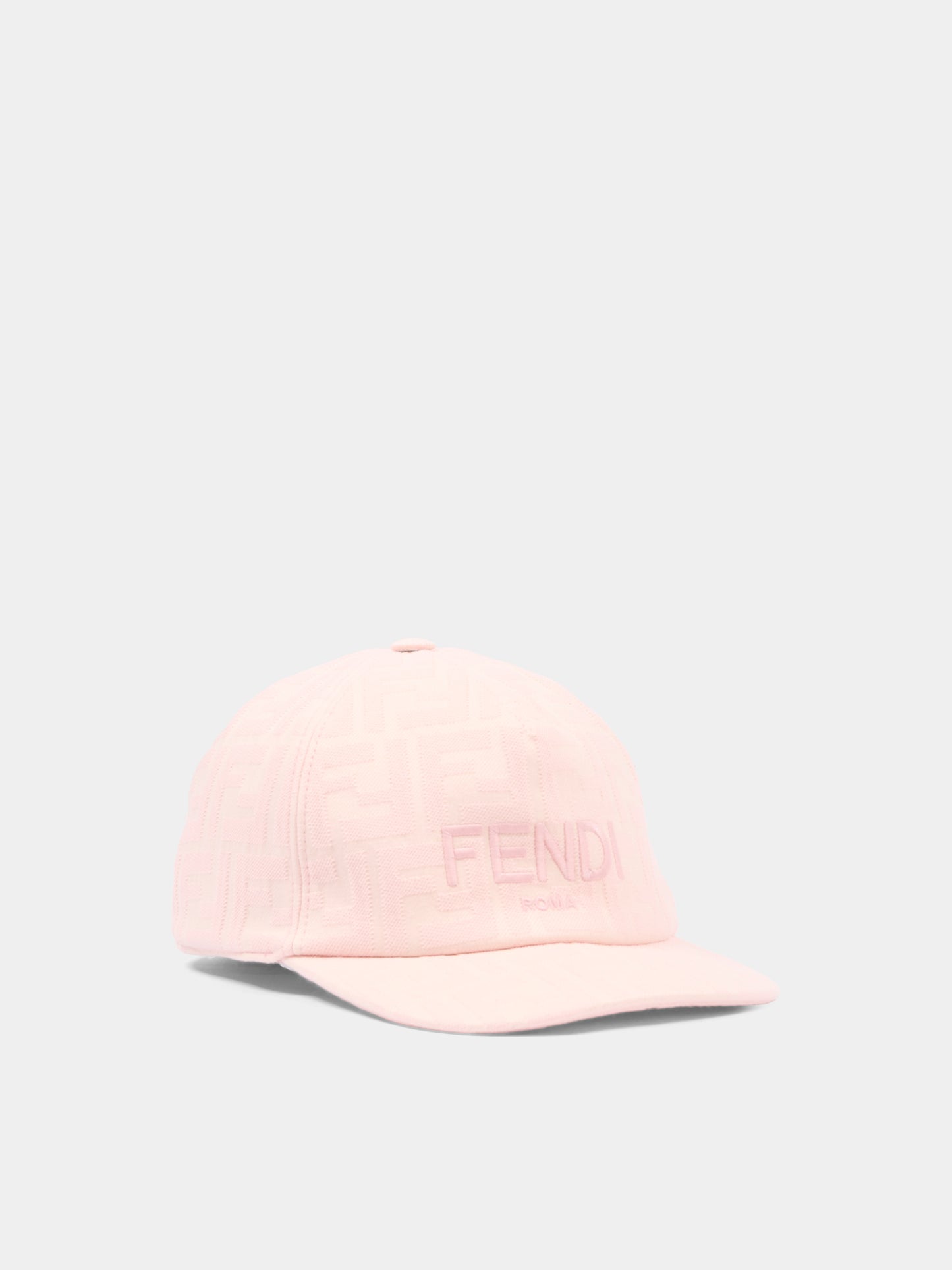 Cappello rosa per bambina con FF,Fendi Kids,JFP082 AWF6 F0QD1